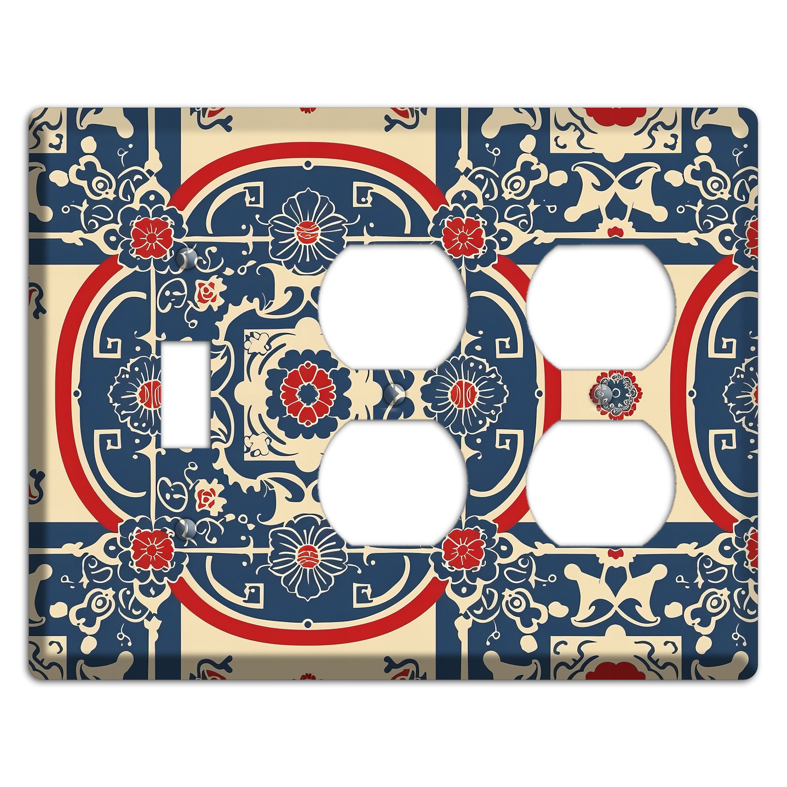 Imperial Medallion Court Toggle / 2 Duplex Wallplate