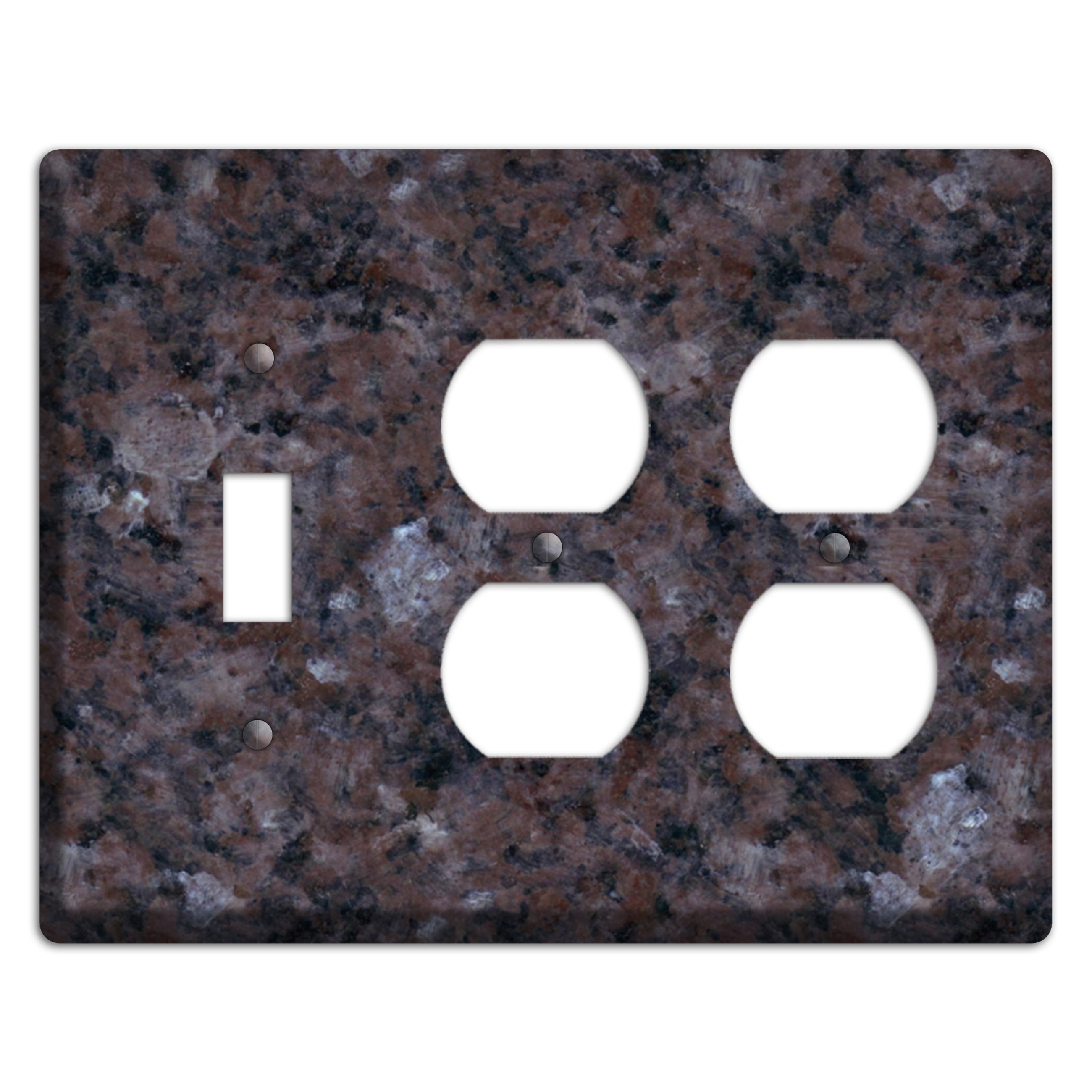 Tan Brown Granite Toggle / 2 Duplex Wallplate