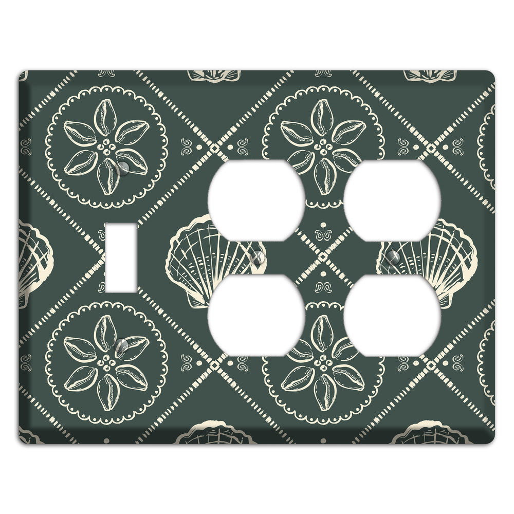 Slate Cowrie Medallion Toggle / 2 Duplex Wallplate