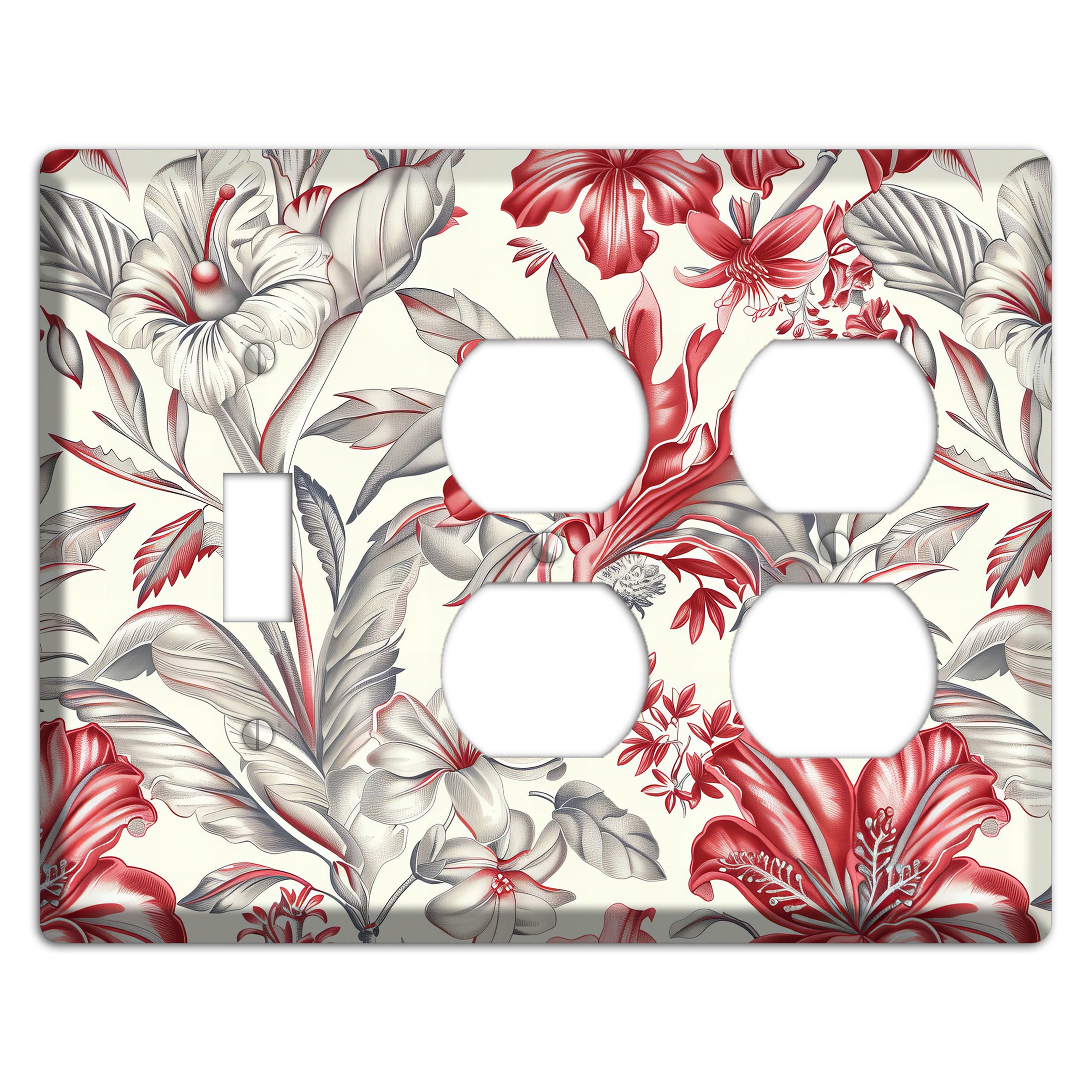 Crimson Botanica Toggle / 2 Duplex Wallplate