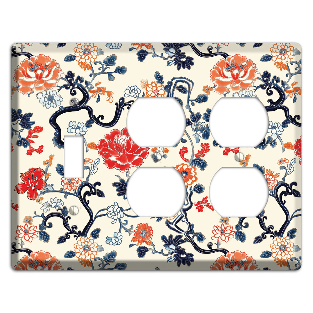 Crimson Garden Scroll Toggle / 2 Duplex Wallplate