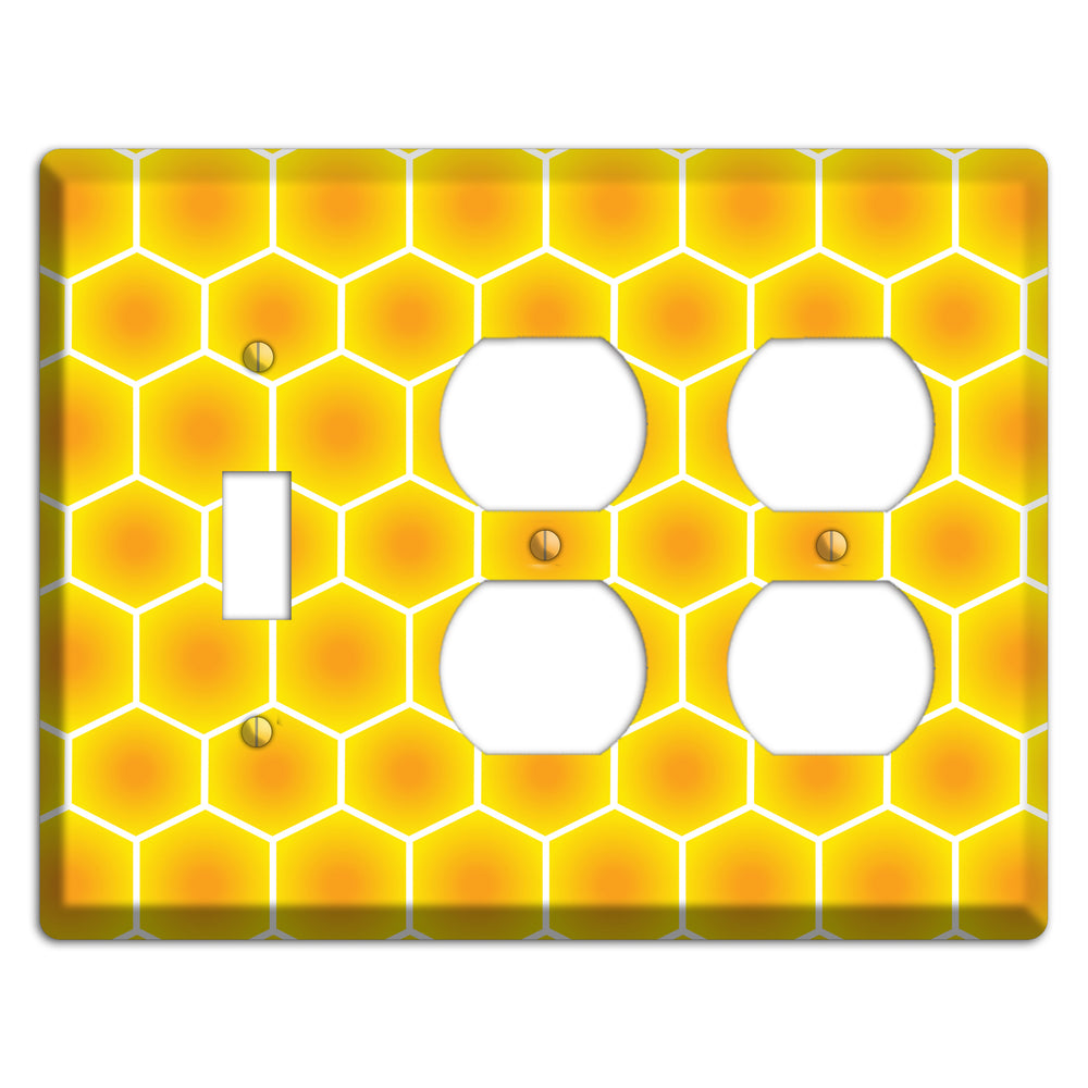 Liquid Gold Grid Toggle / 2 Duplex Wallplate