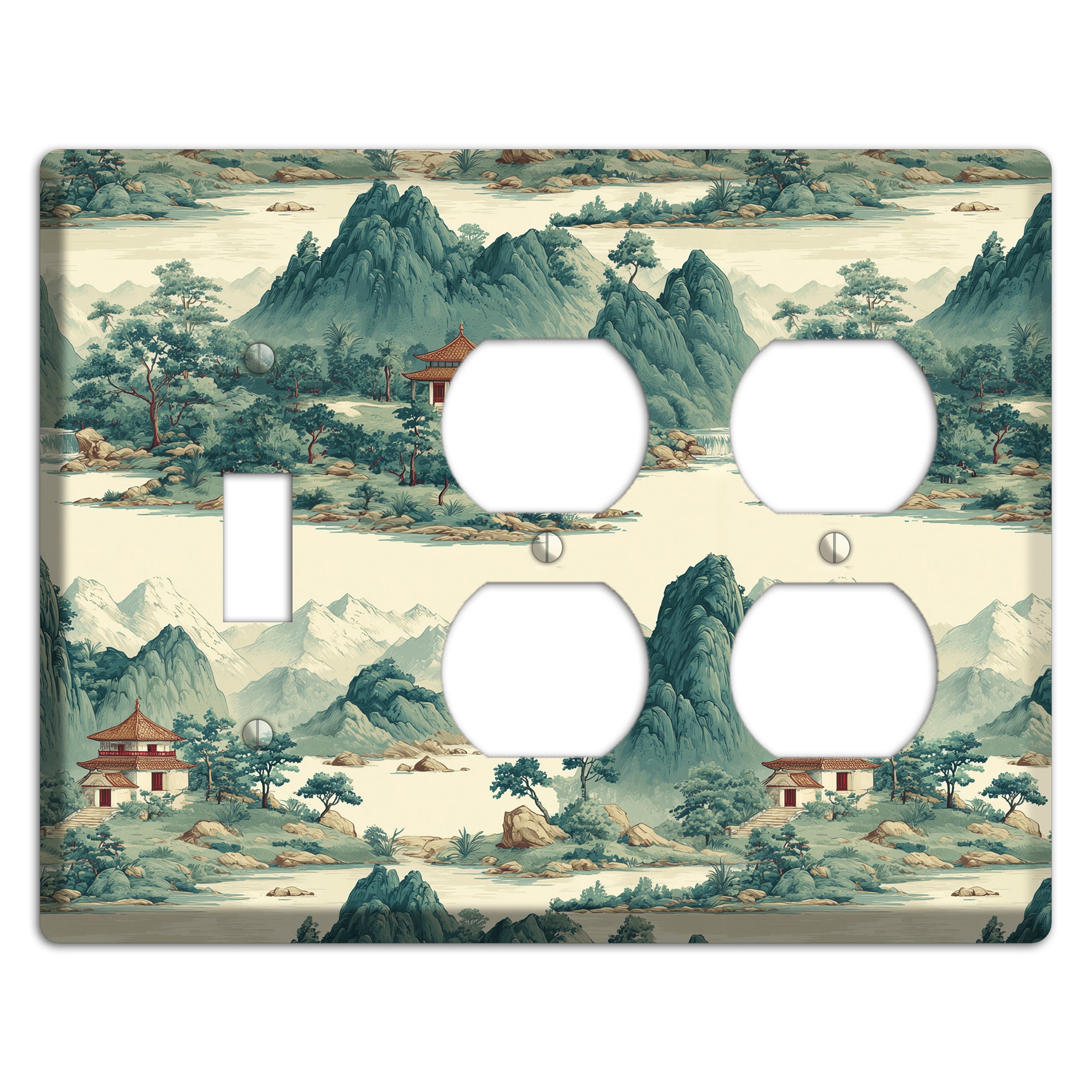Mist & Pavilion Toggle / 2 Duplex Wallplate
