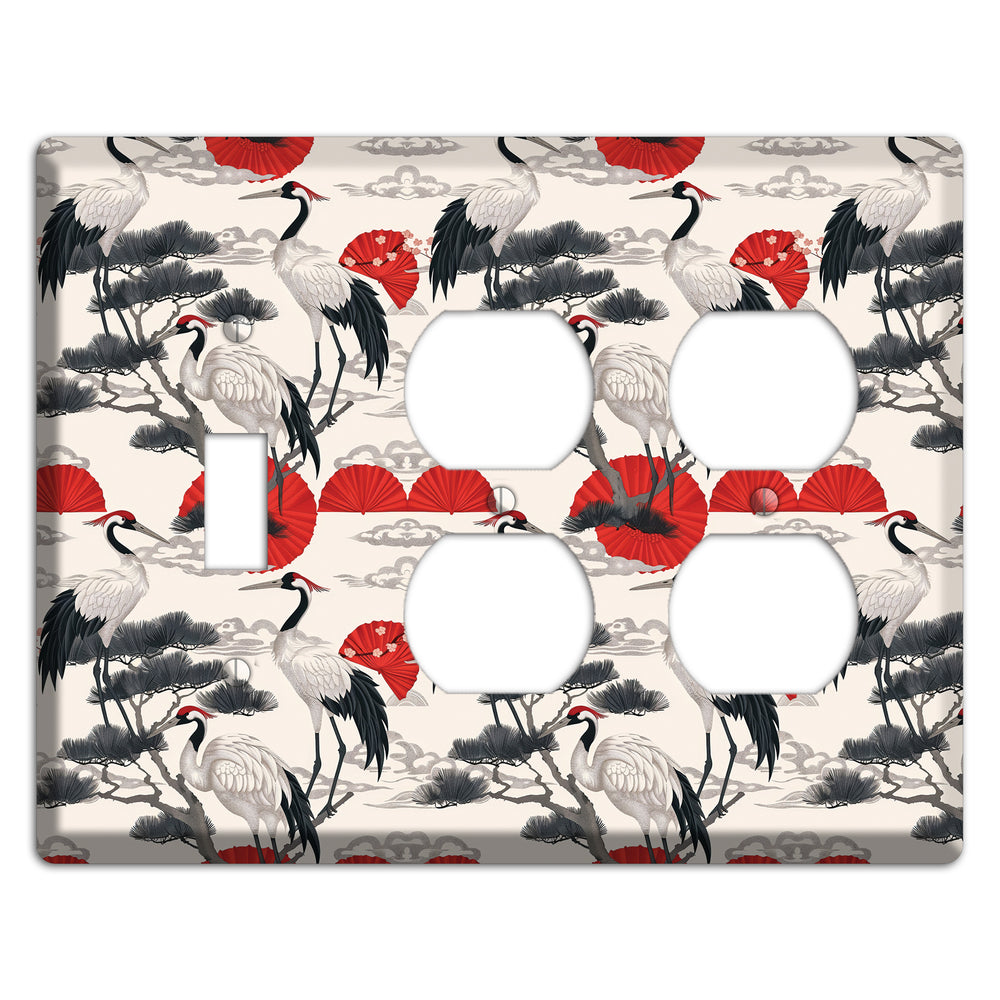 Crimson Fan & Pine Toggle / 2 Duplex Wallplate
