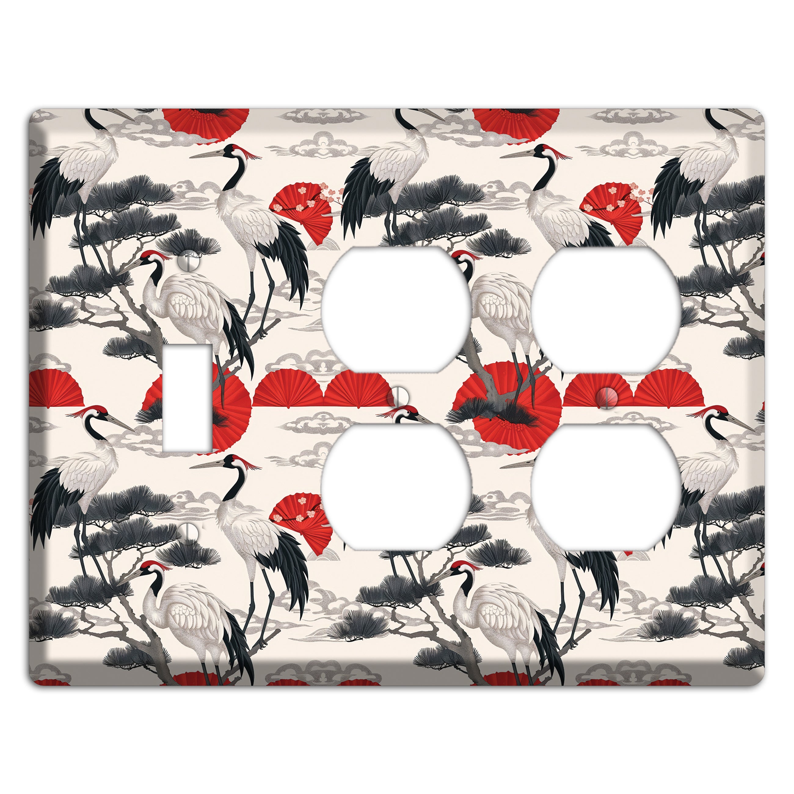 Crimson Fan & Pine Toggle / 2 Duplex Wallplate