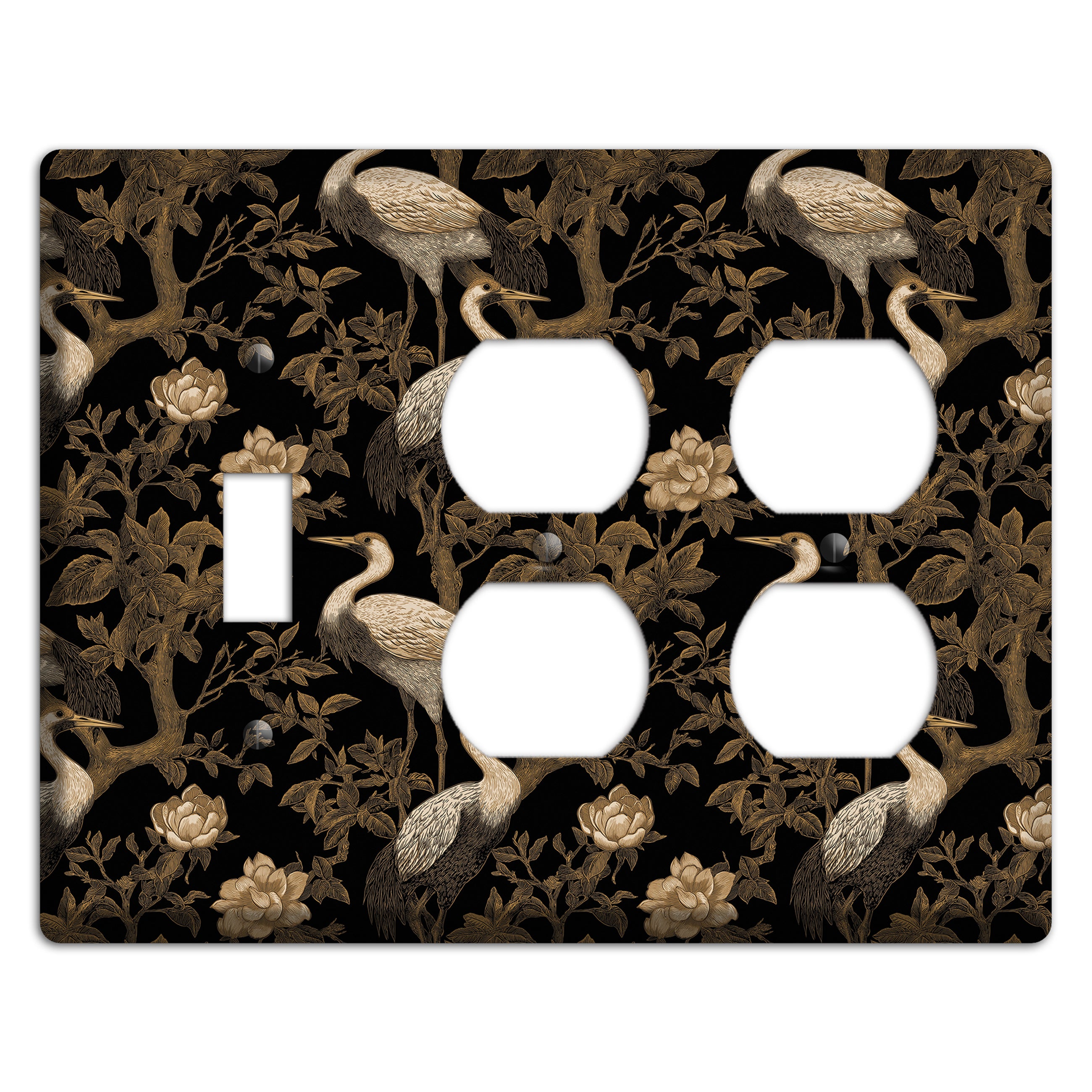 Obsidian Heron Dusk Toggle / 2 Duplex Wallplate