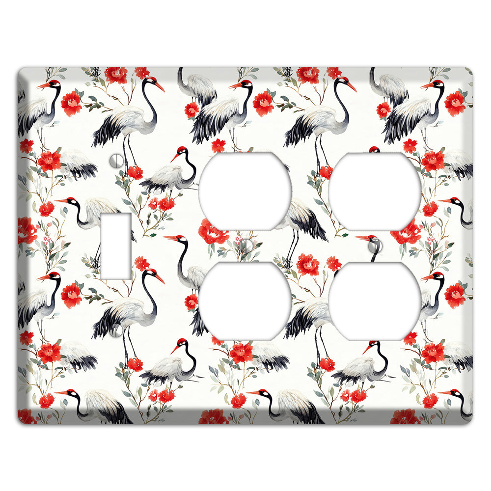 Scarlet Plume Garden Toggle / 2 Duplex Wallplate