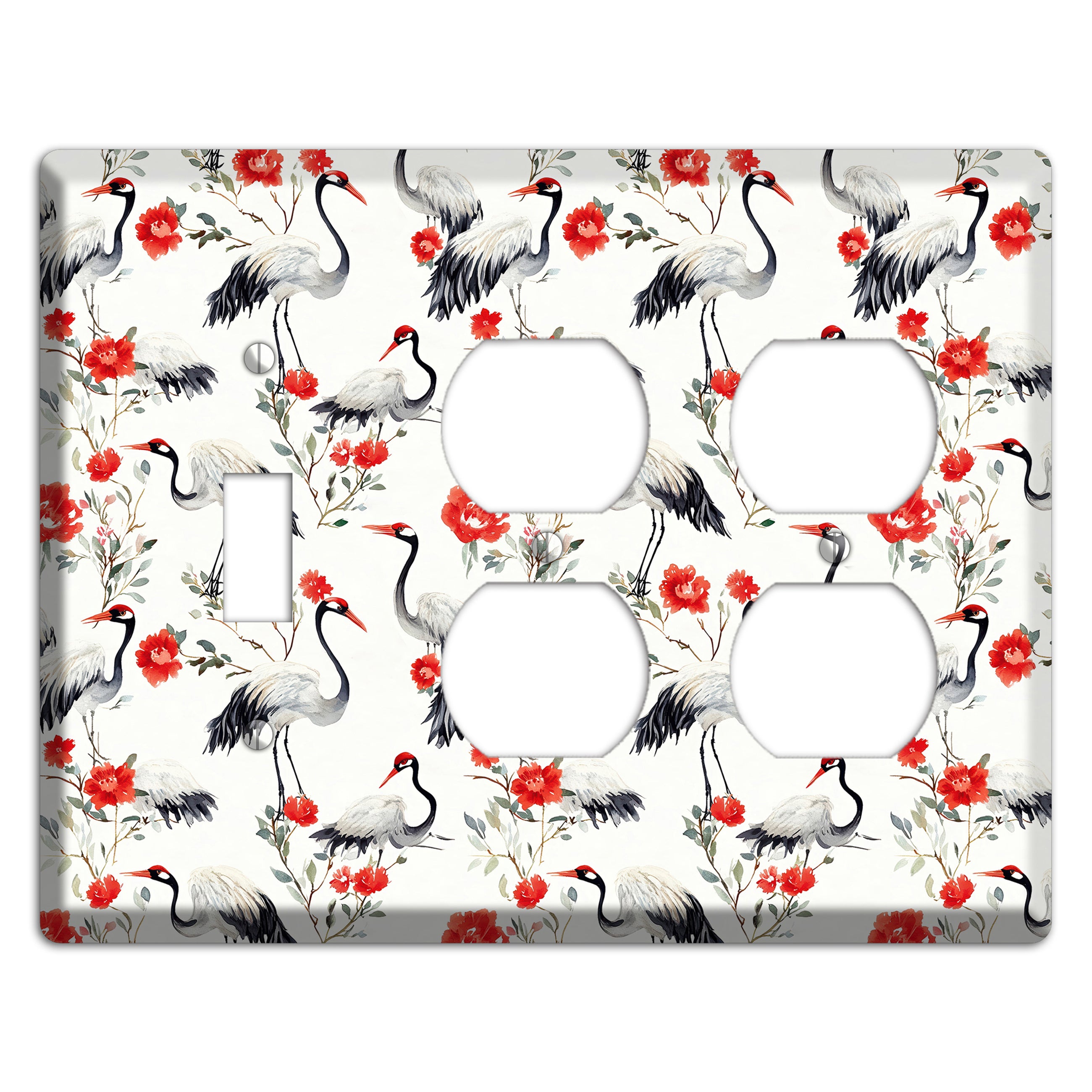 Scarlet Plume Garden Toggle / 2 Duplex Wallplate