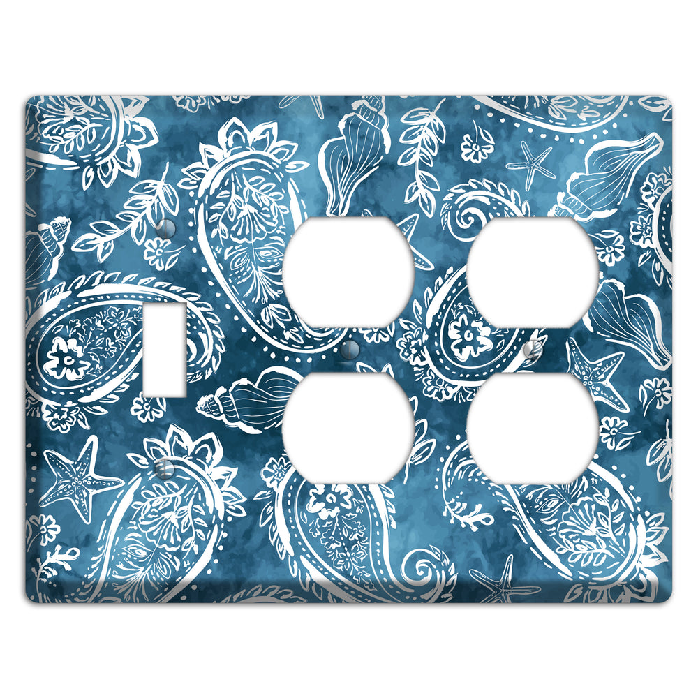Indigo Tide Paisley Toggle / 2 Duplex Wallplate
