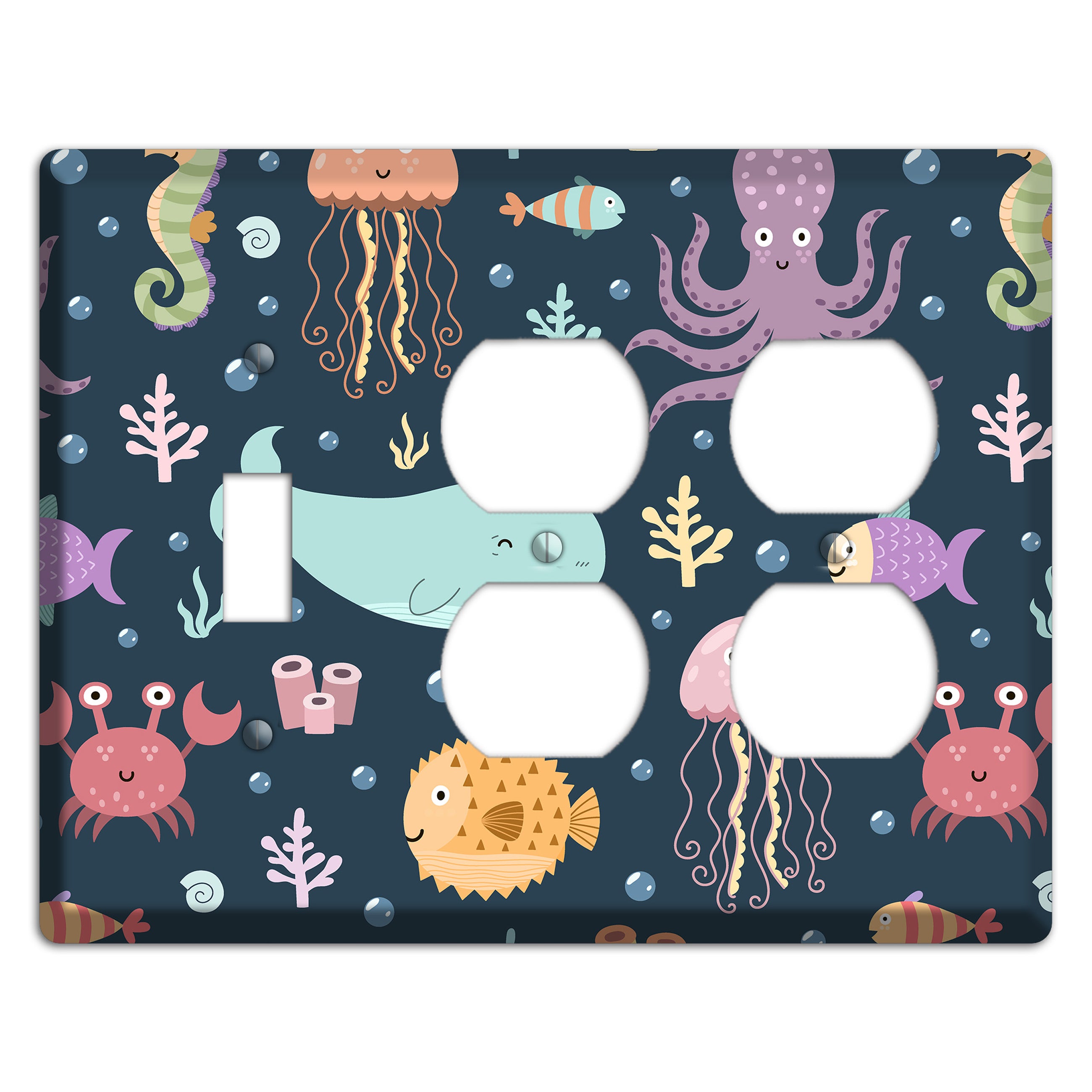 Deep Sea Cuties Toggle / 2 Duplex Wallplate