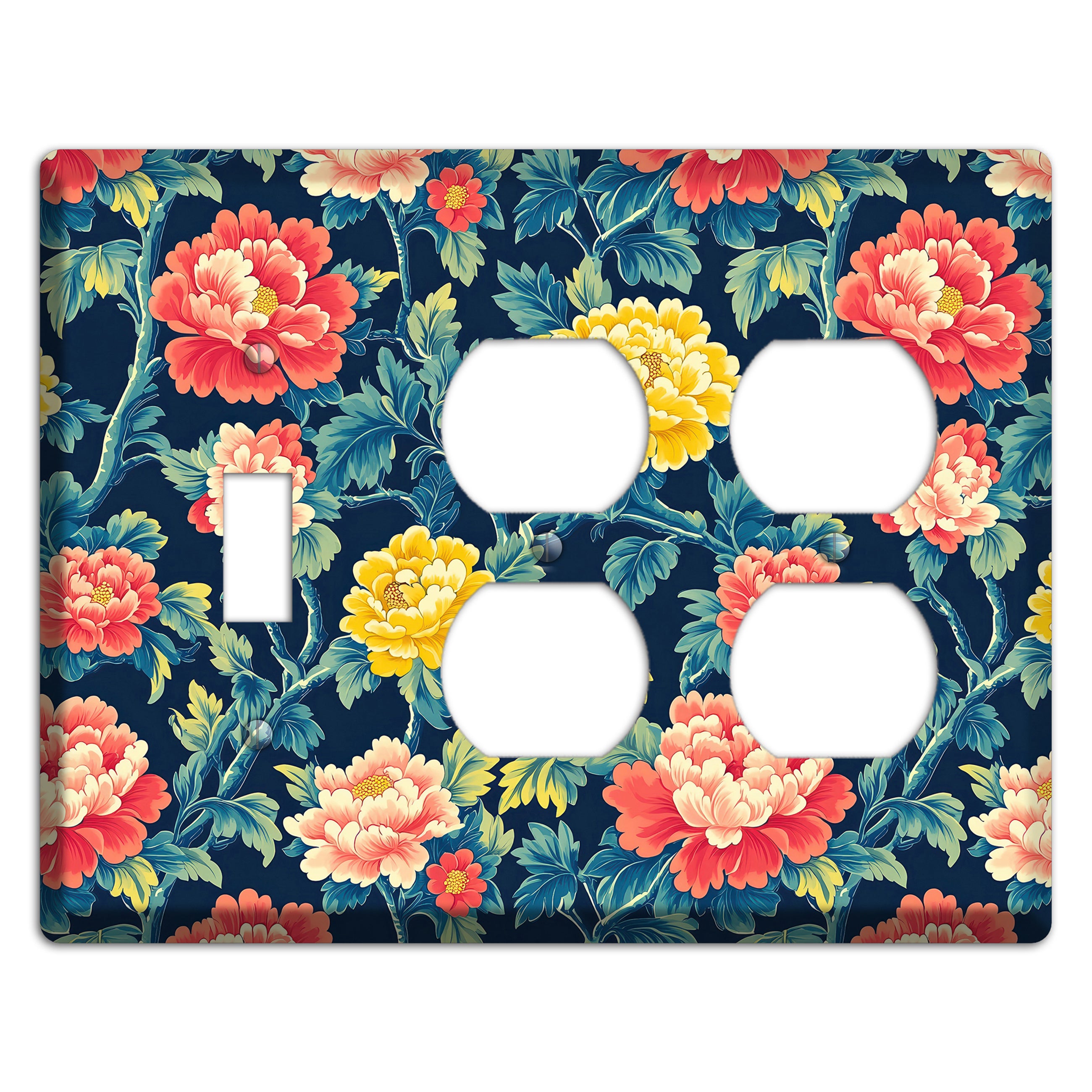 Peony & Bough Toggle / 2 Duplex Wallplate