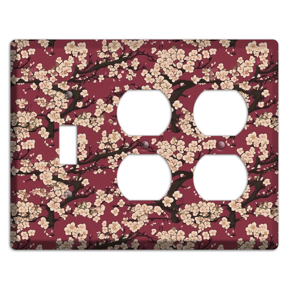 Crimson Plum Drift Toggle / 2 Duplex Wallplate
