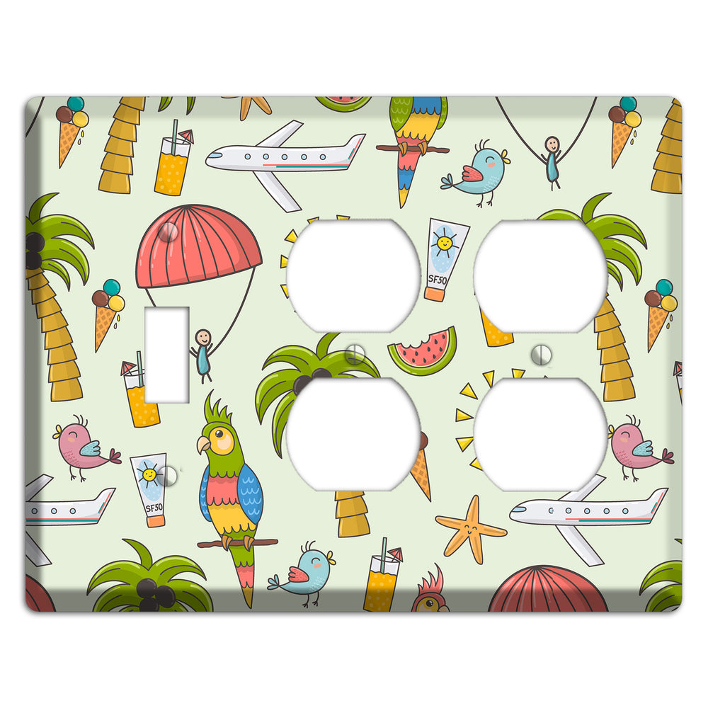 Tropical Vacation Toggle / 2 Duplex Wallplate