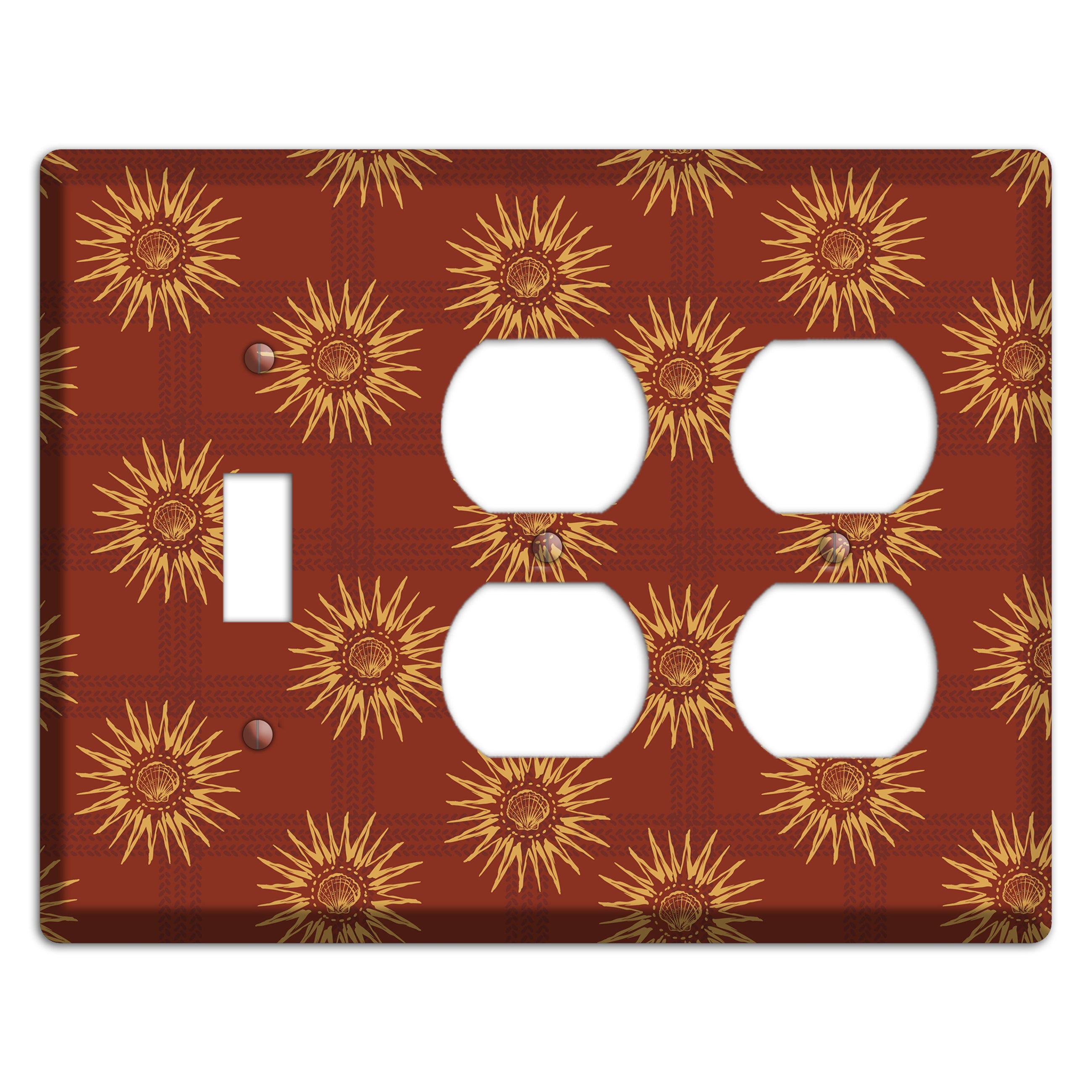 Russet Sun Plaid Toggle / 2 Duplex Wallplate