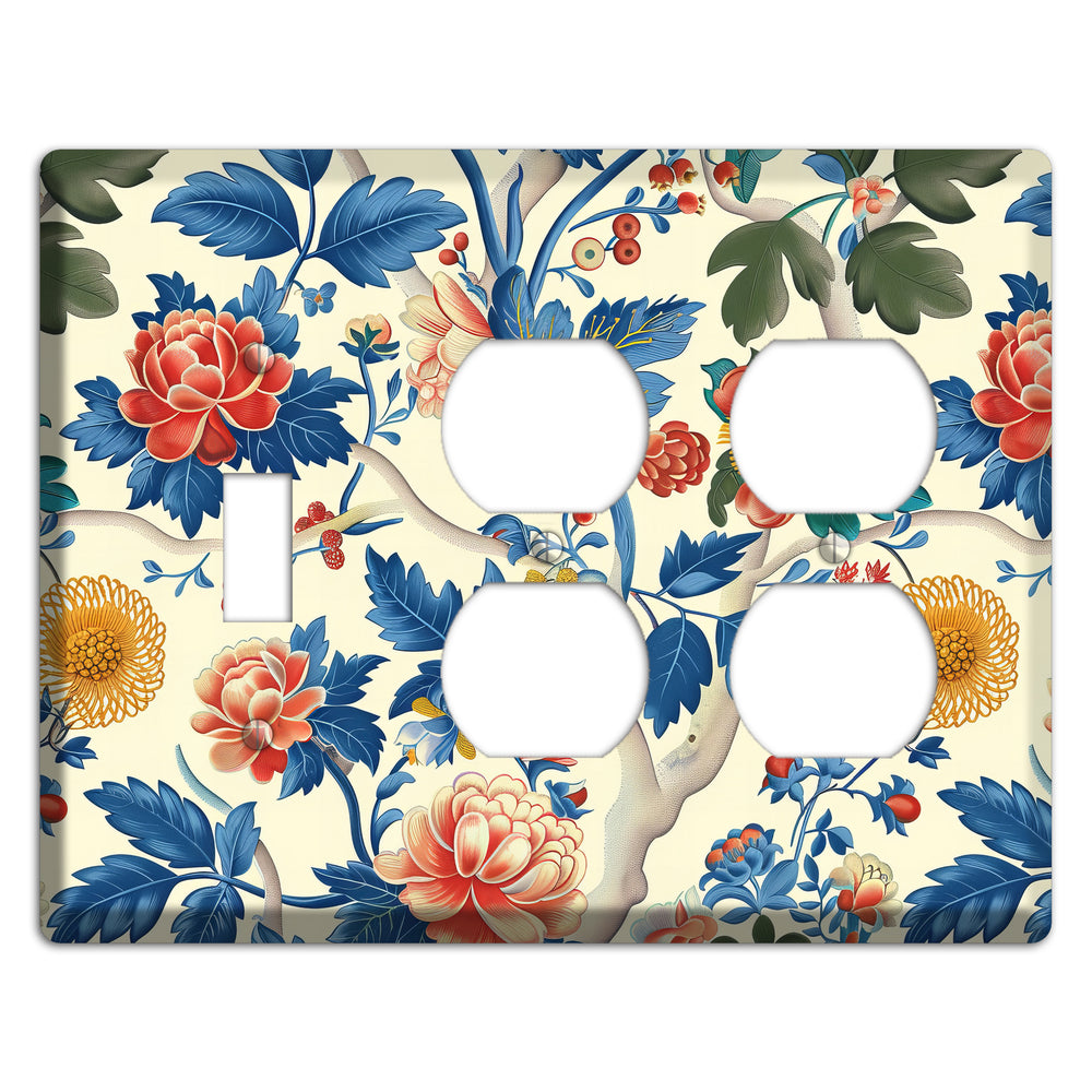 Porcelain Garden Riot Toggle / 2 Duplex Wallplate