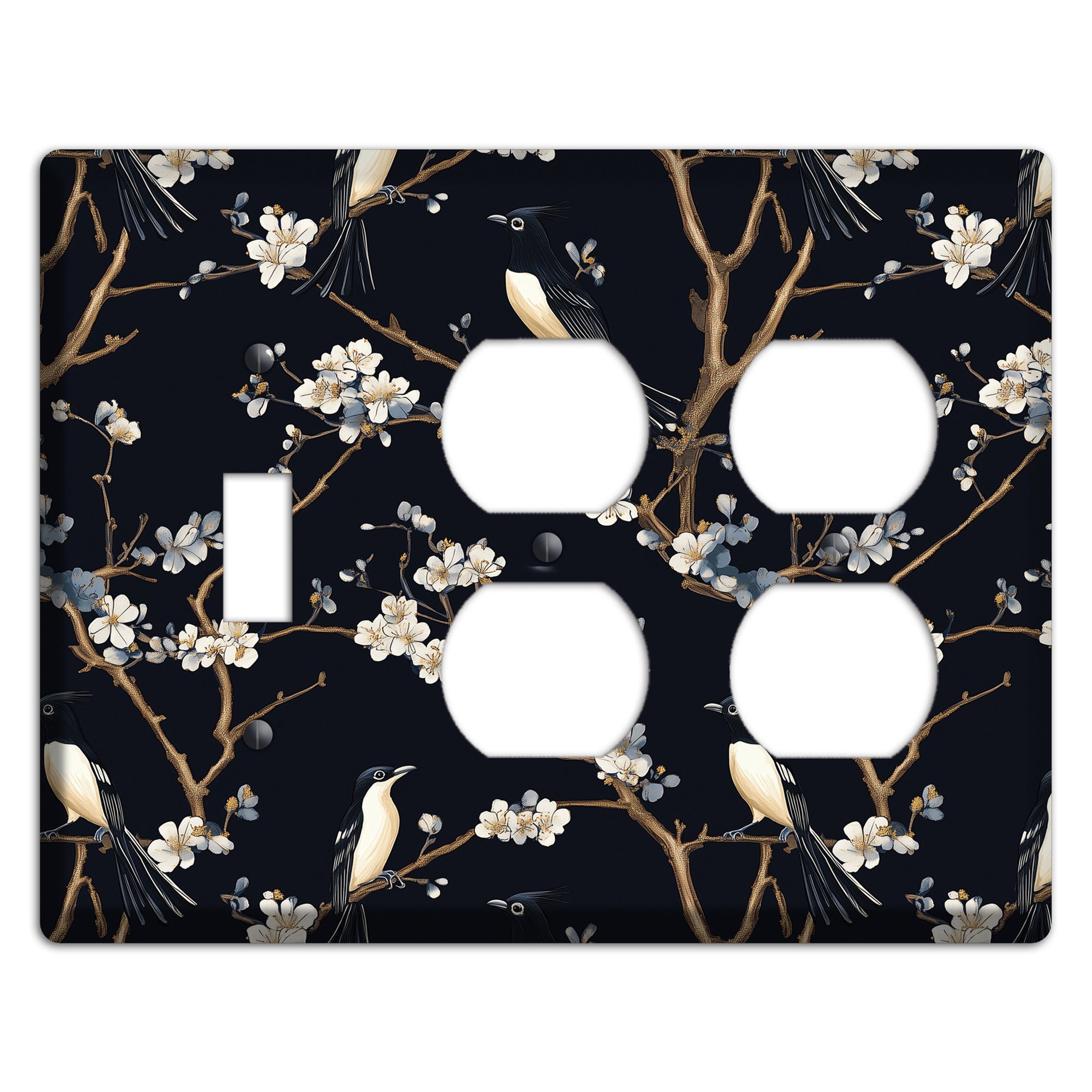 Plum Blossom Vigil Toggle / 2 Duplex Wallplate