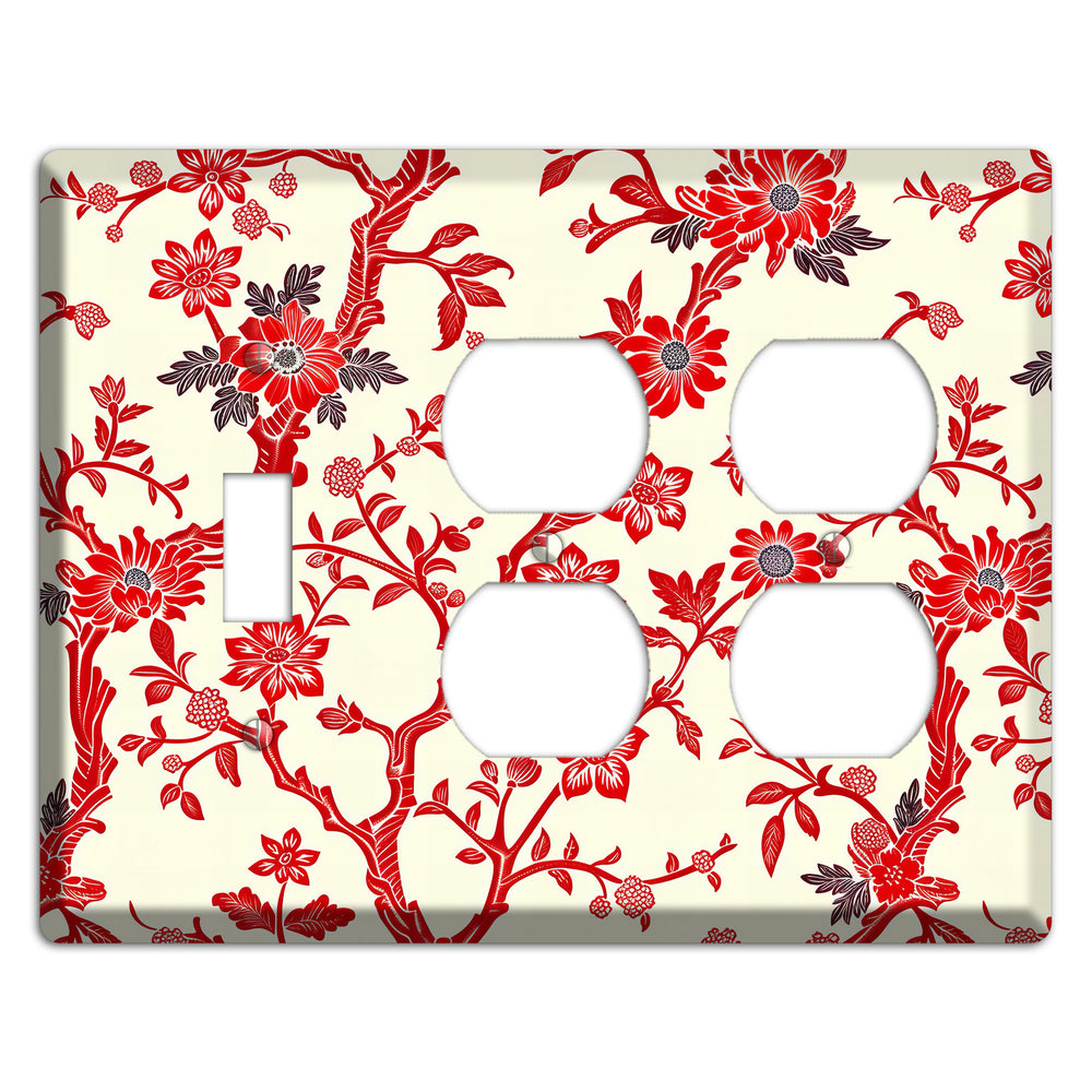 Crimson Branch & Bloom Toggle / 2 Duplex Wallplate