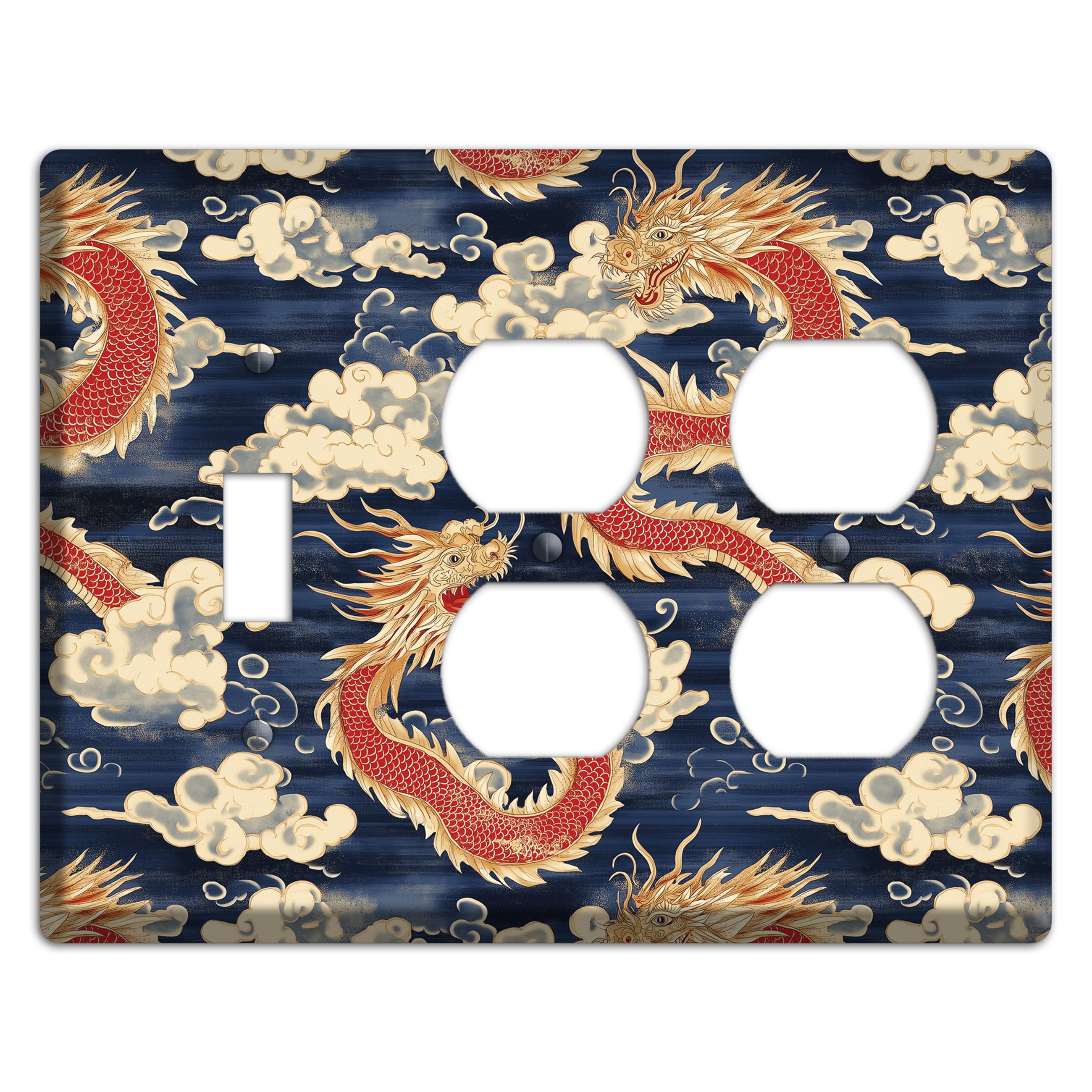 Sovereign Sky Dragons Toggle / 2 Duplex Wallplate