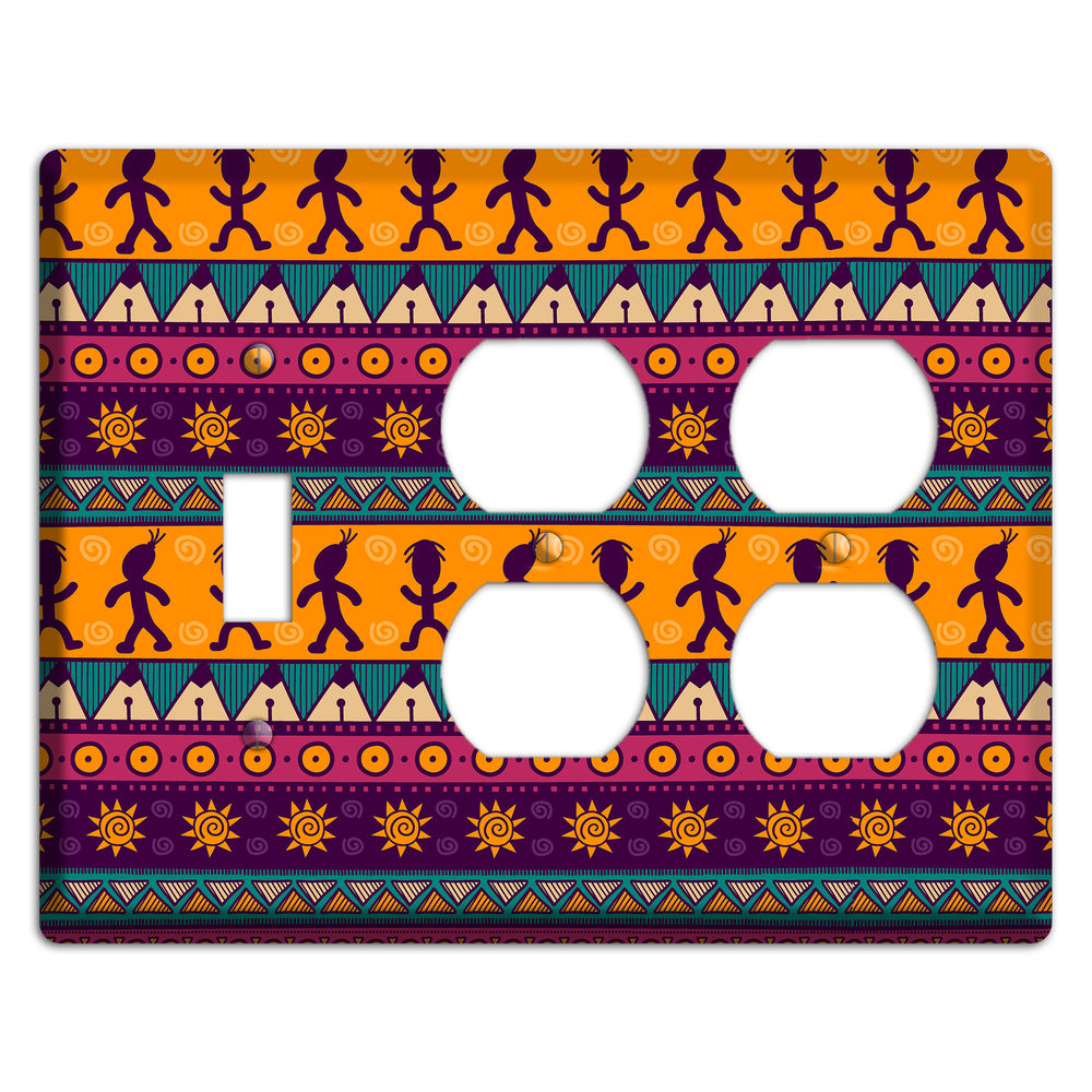 Tribal Rhythm Toggle / 2 Duplex Wallplate