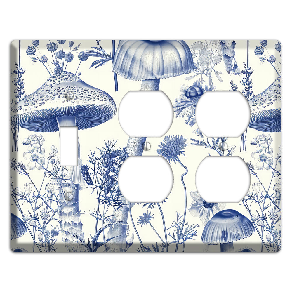 Cobalt Spore Garden Toggle / 2 Duplex Wallplate