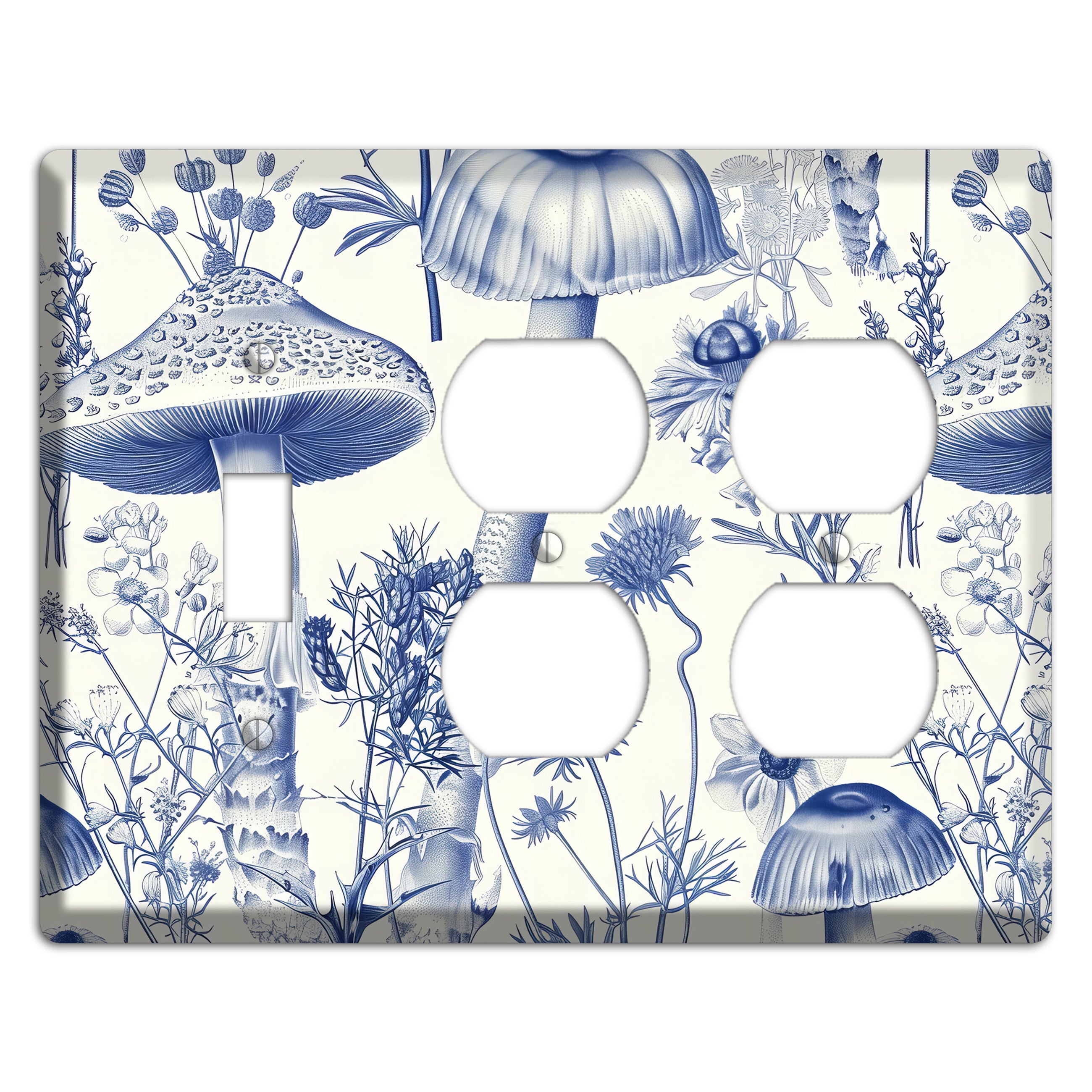 Cobalt Spore Garden Toggle / 2 Duplex Wallplate