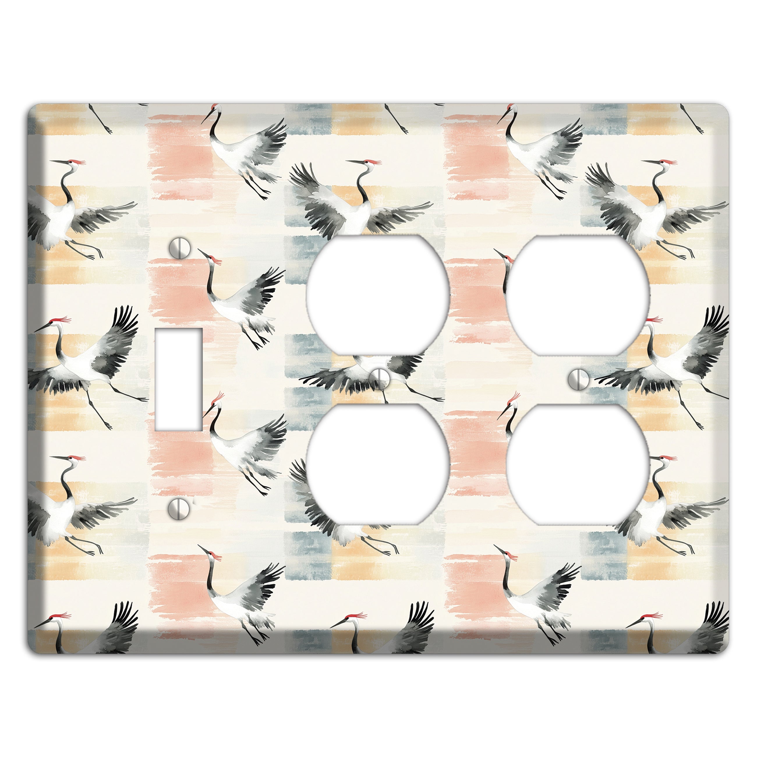 Blush Patchwork Flight Toggle / 2 Duplex Wallplate