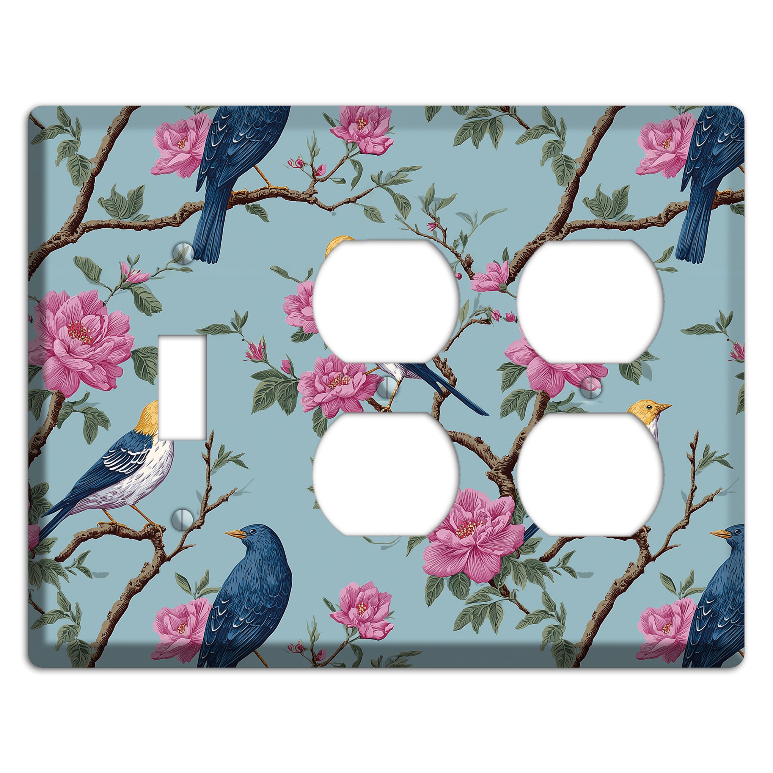 Blossom & Wing Toggle / 2 Duplex Wallplate