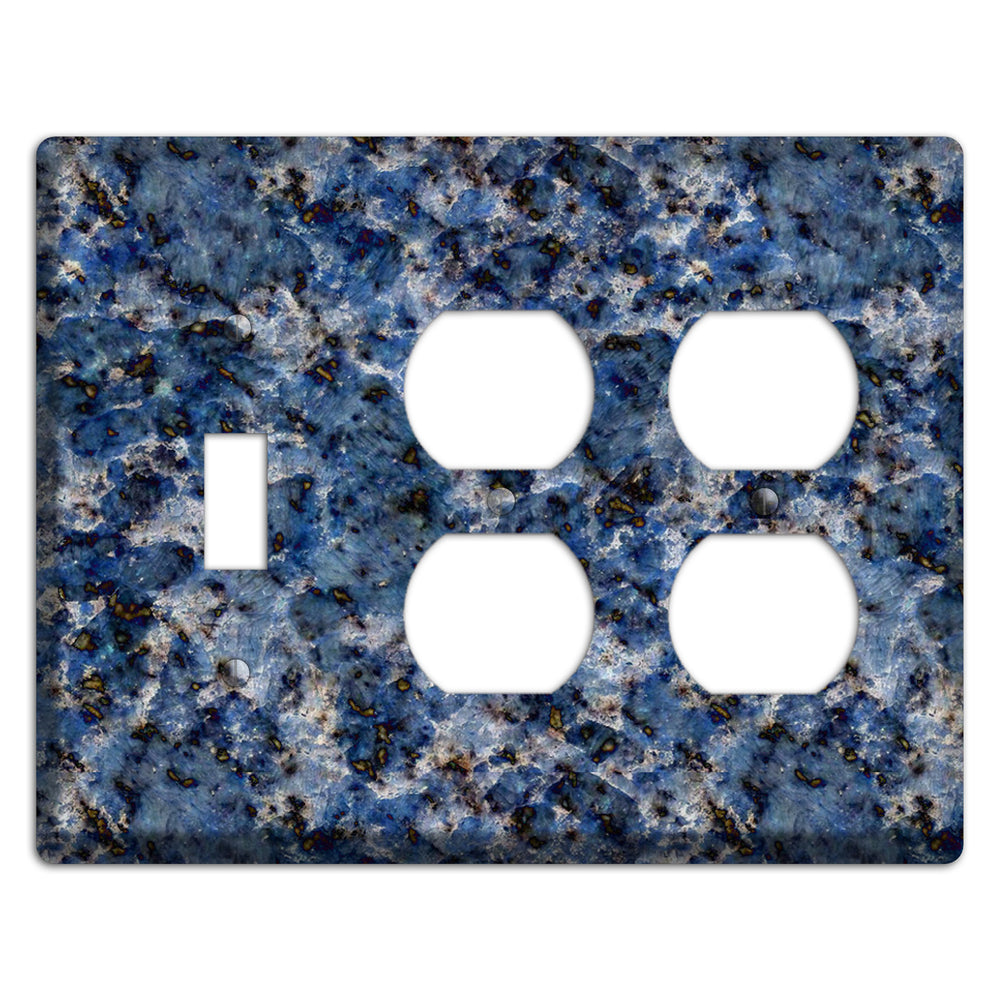 Blue Bahia Granite Toggle / 2 Duplex Wallplate