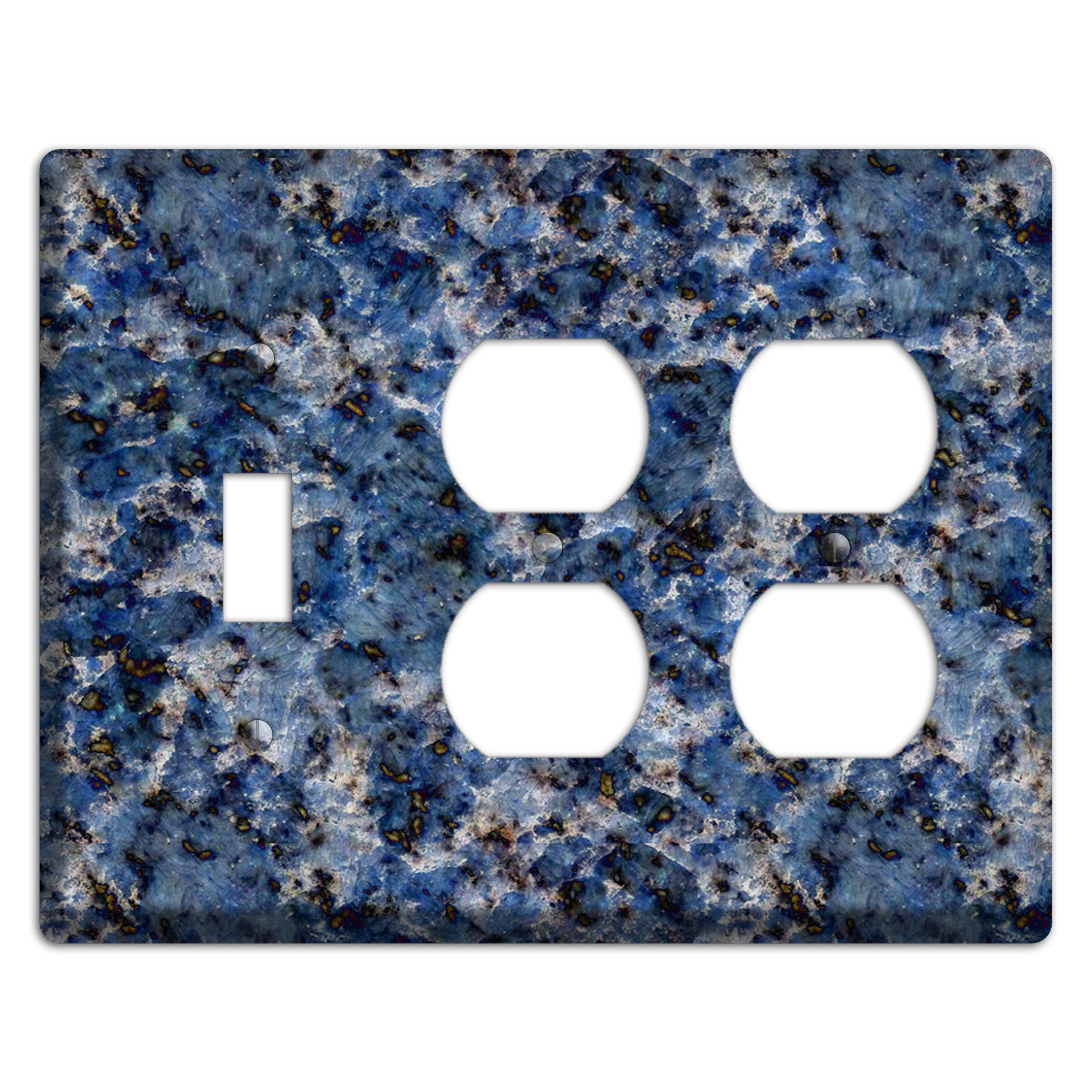 Blue Bahia Granite Toggle / 2 Duplex Wallplate