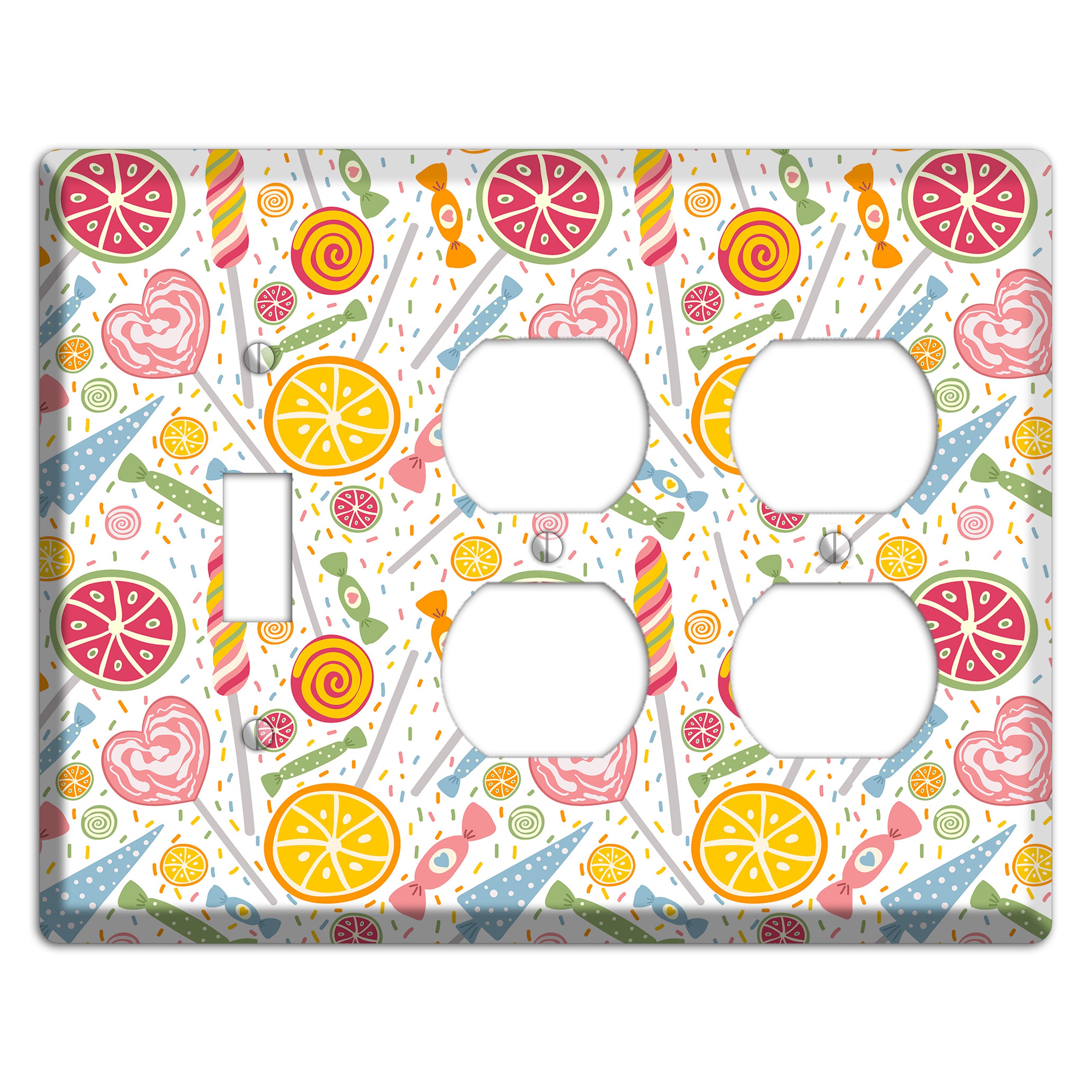 Candy Carnival (White) Toggle / 2 Duplex Wallplate