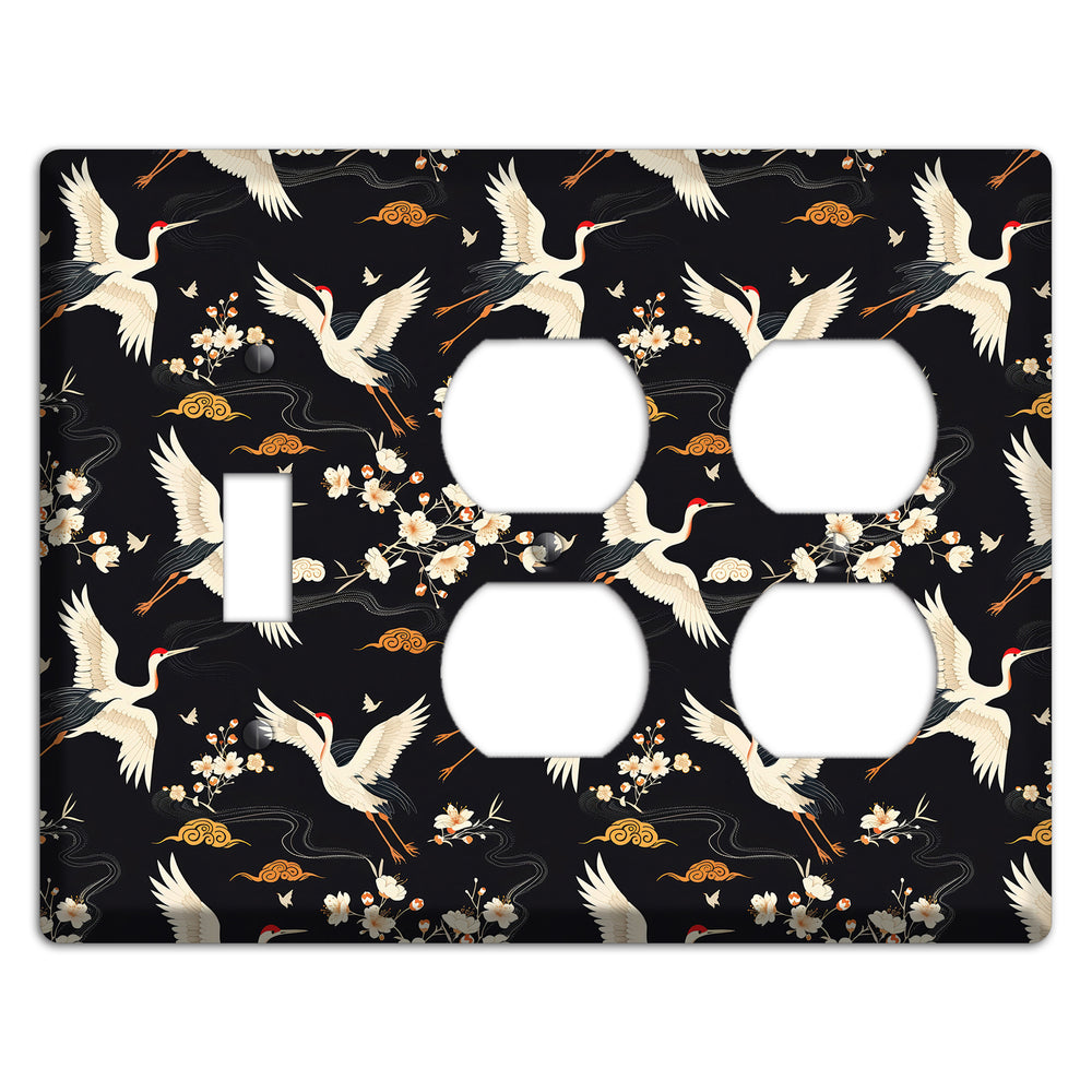 Obsidian Crane Nocturne Toggle / 2 Duplex Wallplate