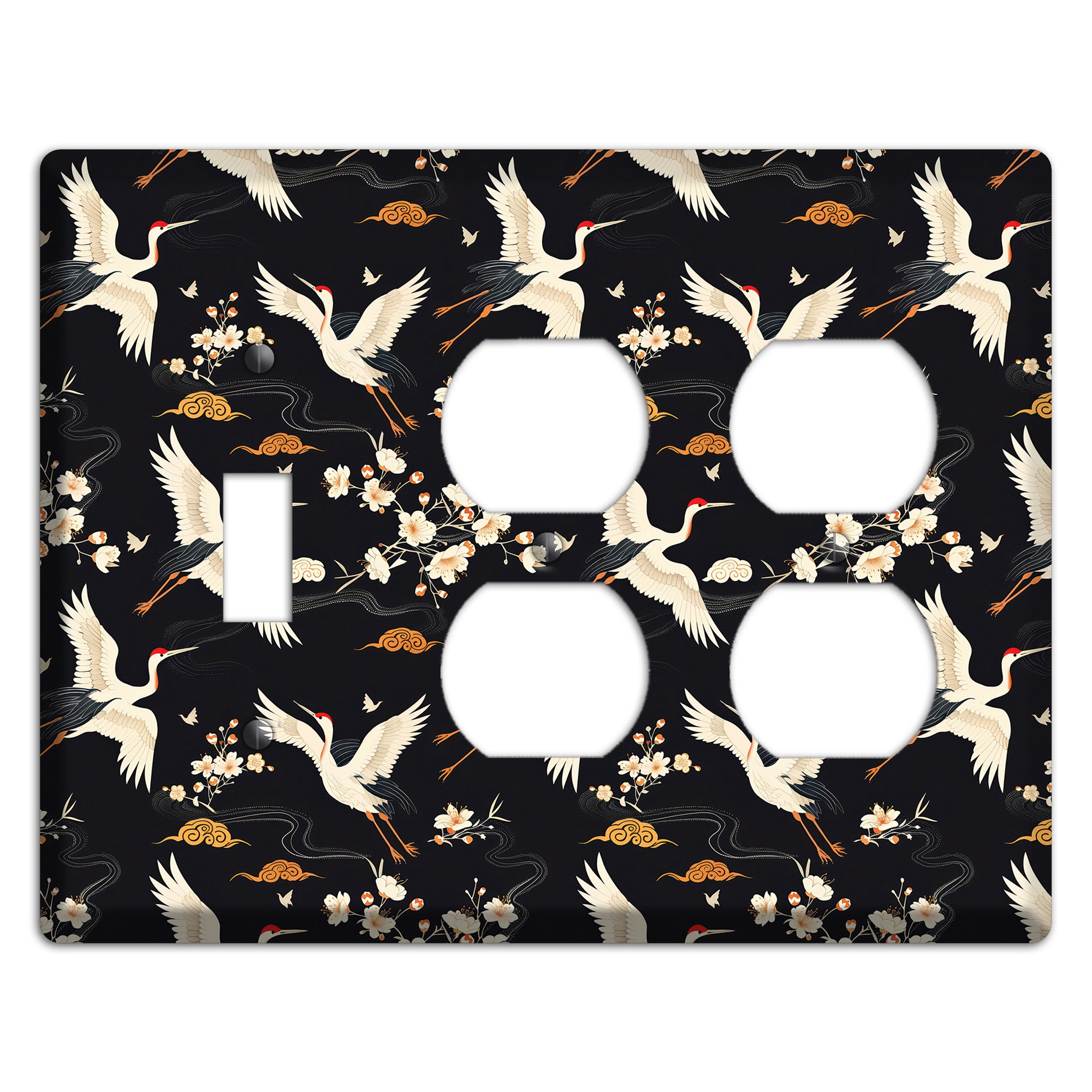 Obsidian Crane Nocturne Toggle / 2 Duplex Wallplate