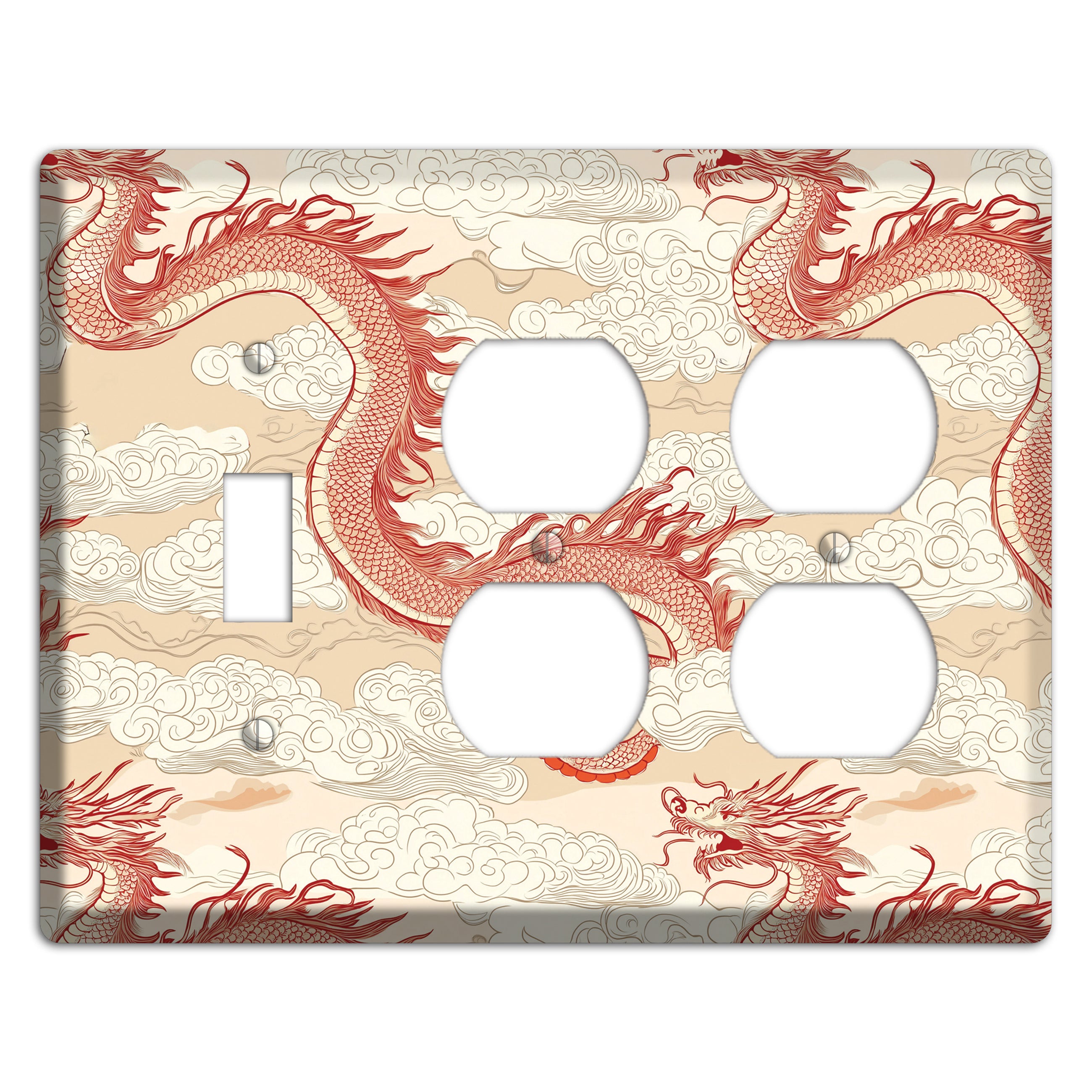 Celestial Dragon Dance Toggle / 2 Duplex Wallplate