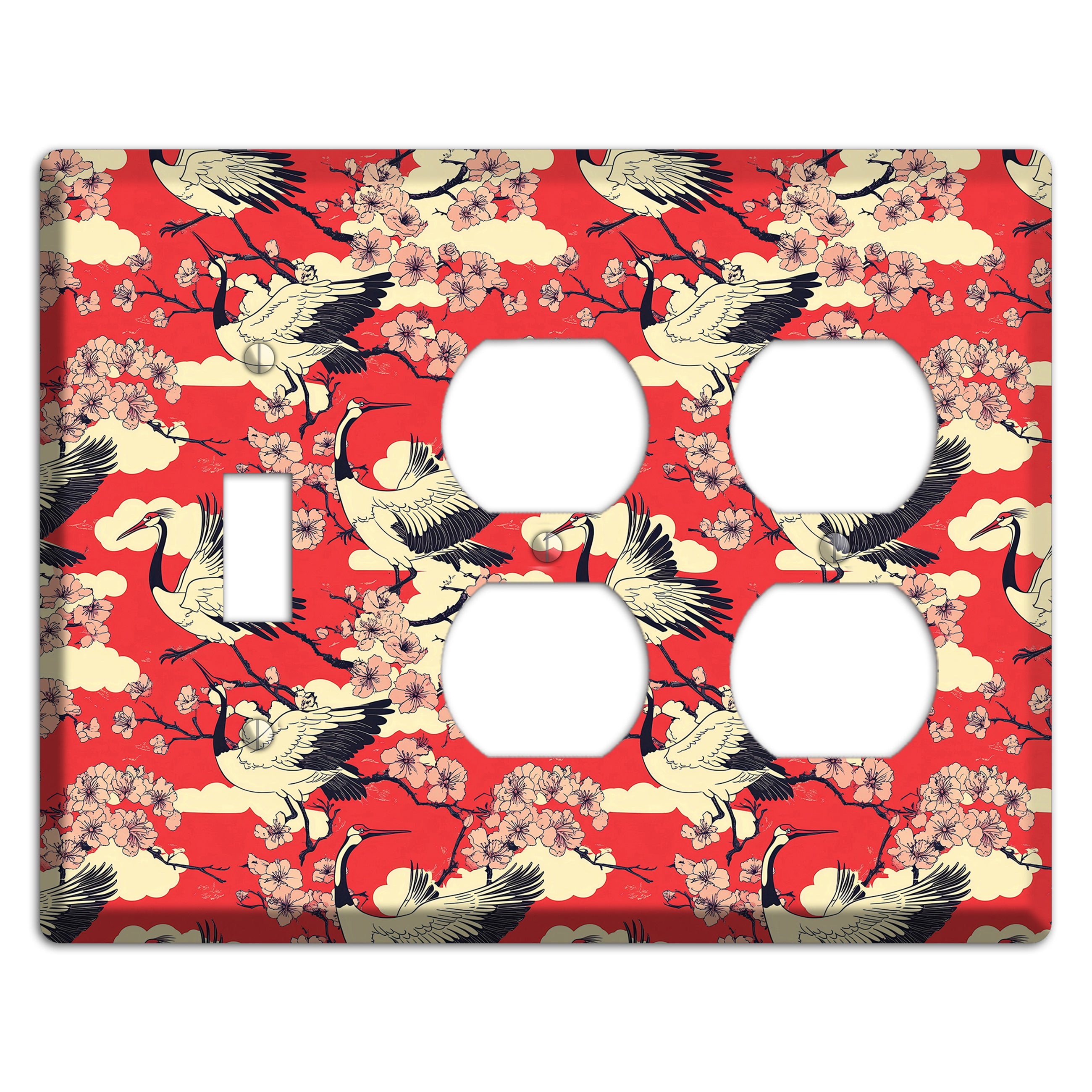 Crimson Blossom Ascent Toggle / 2 Duplex Wallplate