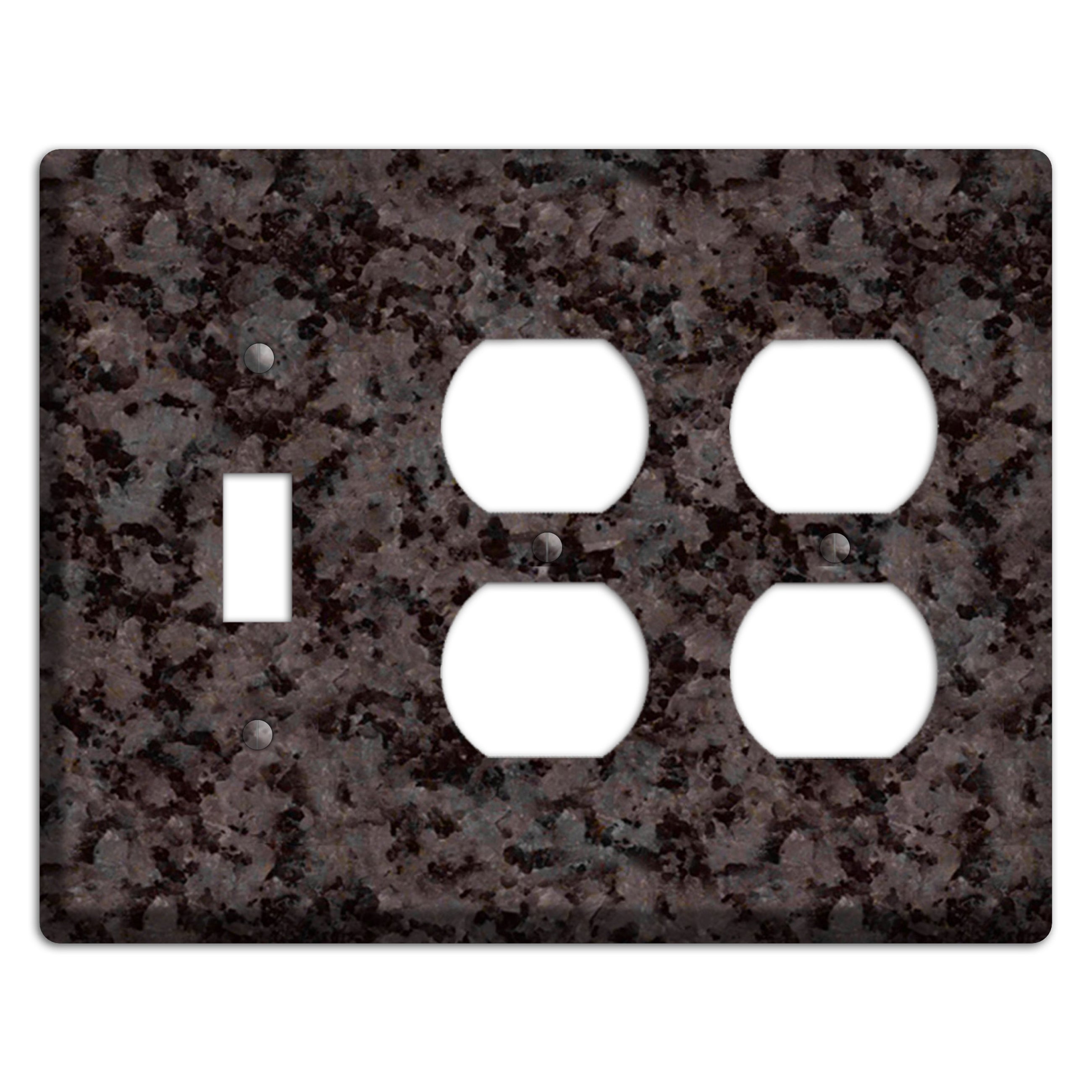 Coffee Brown Granite Toggle / 2 Duplex Wallplate
