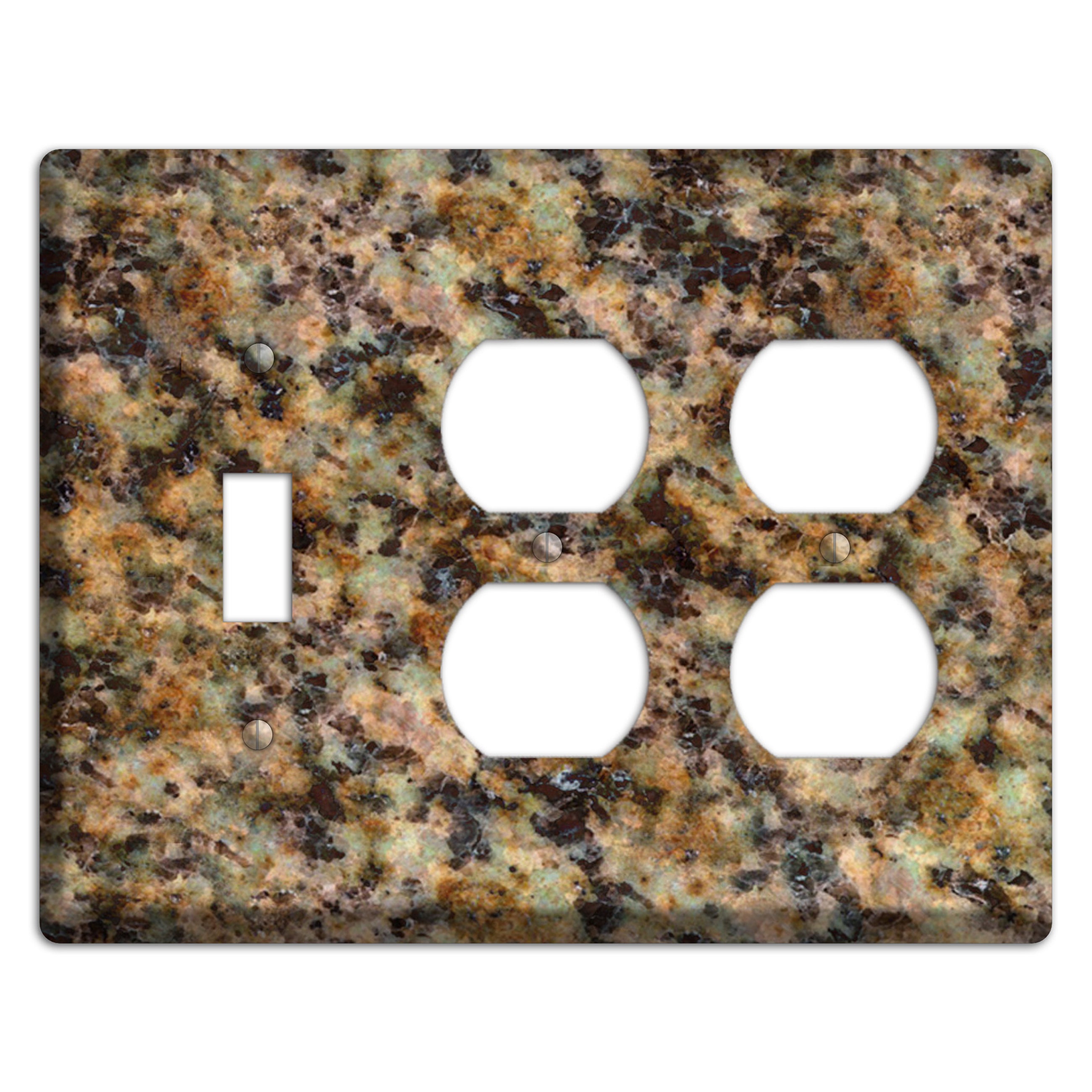 Verde Butterfly Granite Toggle / 2 Duplex Wallplate
