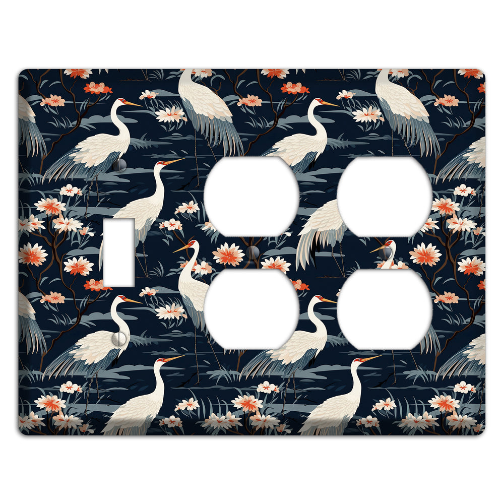 Navy Heron Nocturne Toggle / 2 Duplex Wallplate