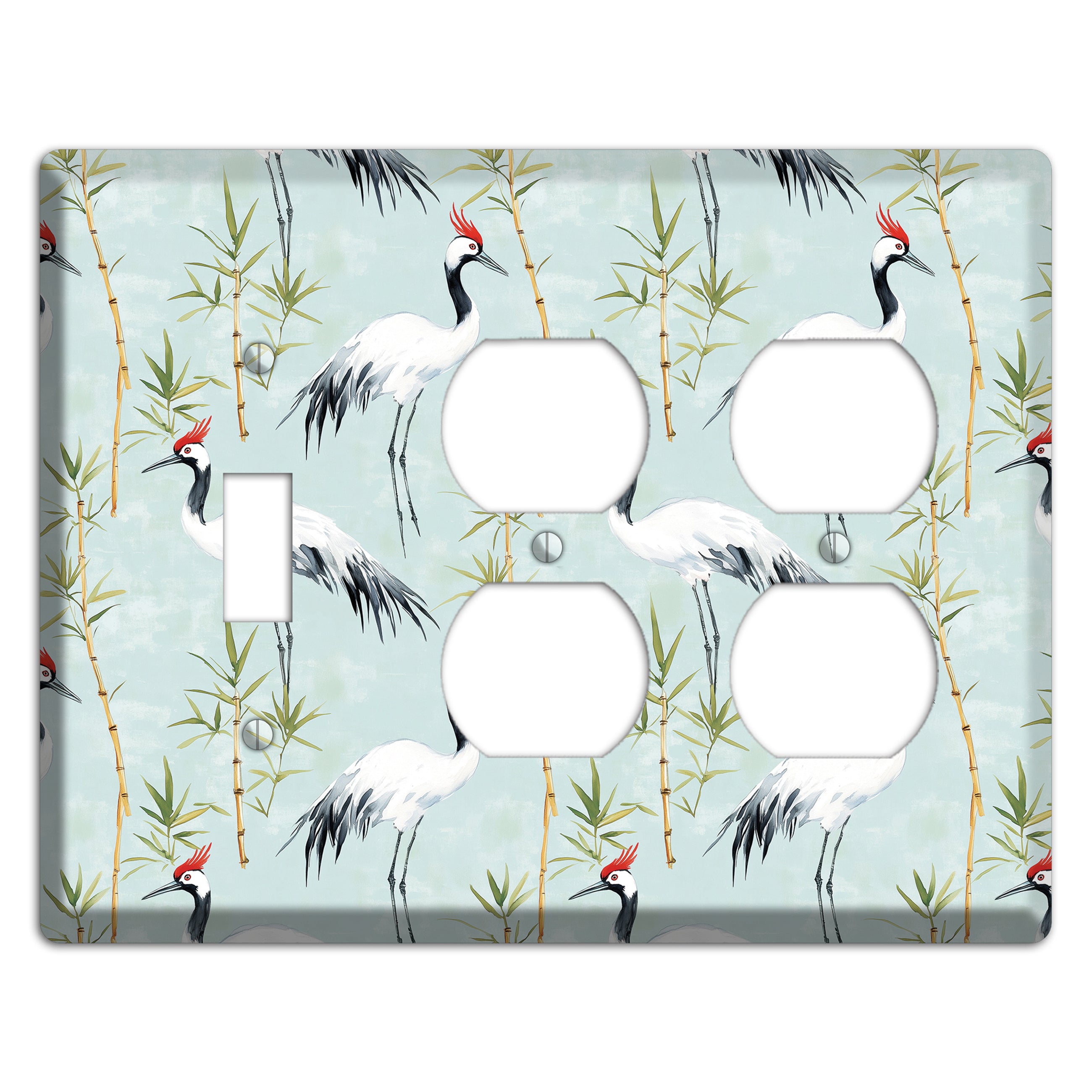 Celadon Bamboo Vigil Toggle / 2 Duplex Wallplate