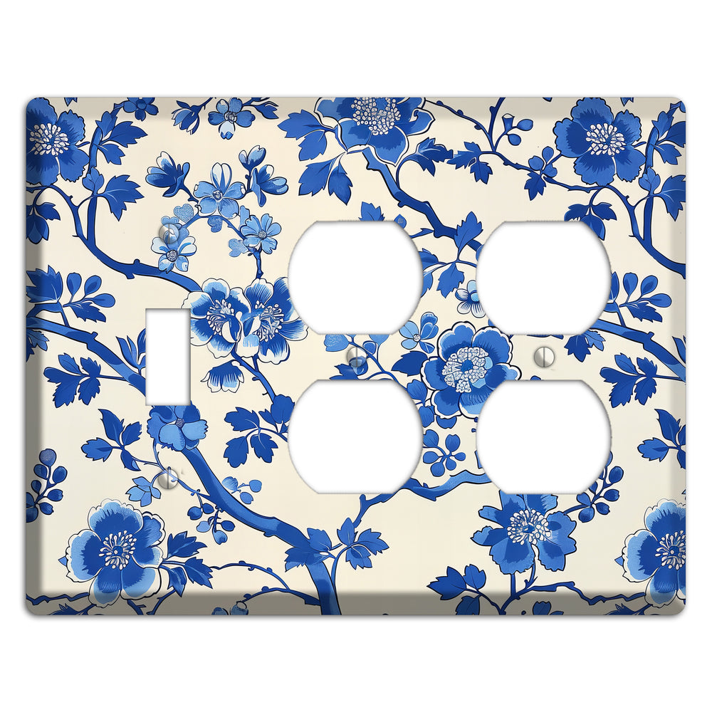 Porcelain Garden Bloom Toggle / 2 Duplex Wallplate