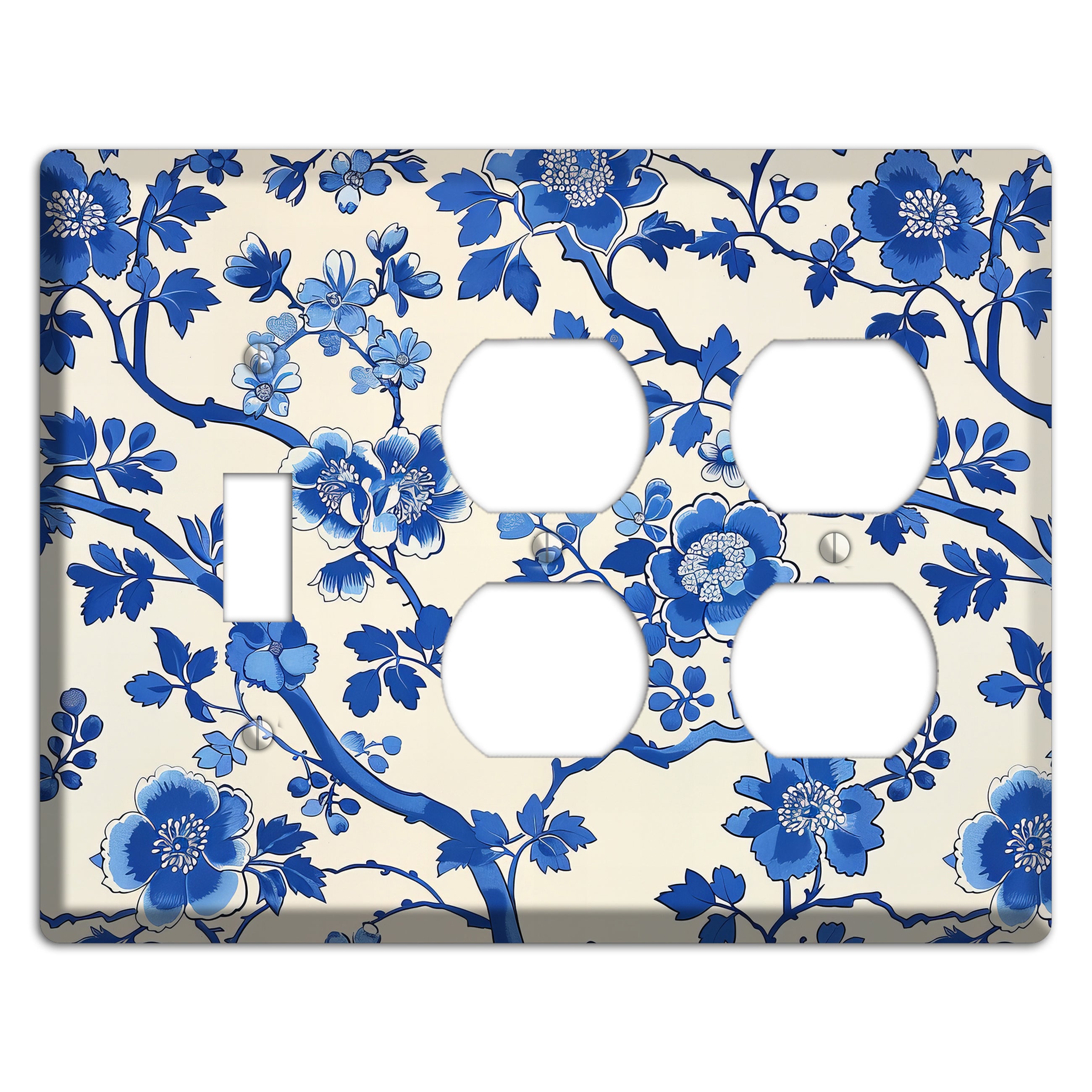 Porcelain Garden Bloom Toggle / 2 Duplex Wallplate