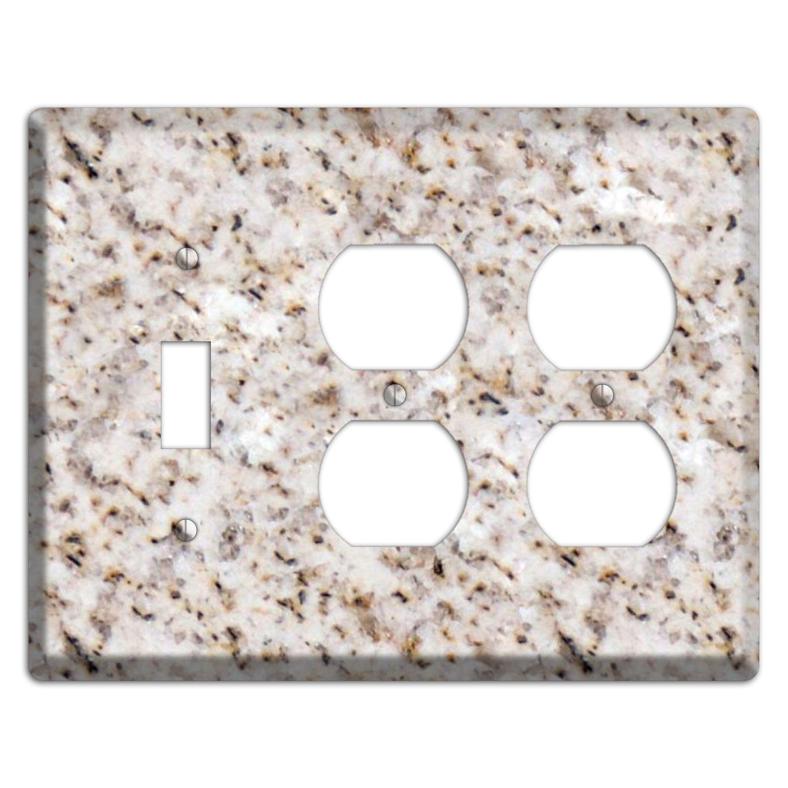 Luna Pearl Granite Toggle / 2 Duplex Wallplate
