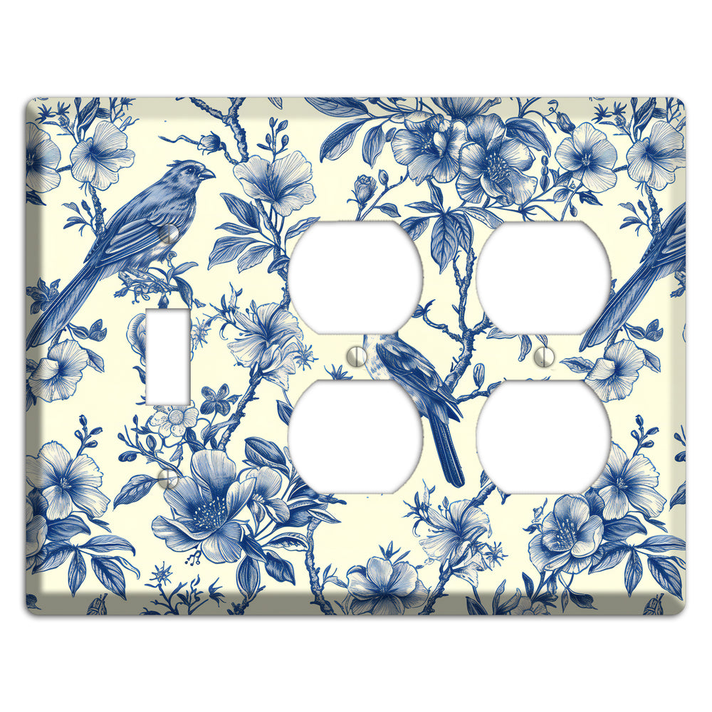 Porcelain Garden Song Toggle / 2 Duplex Wallplate