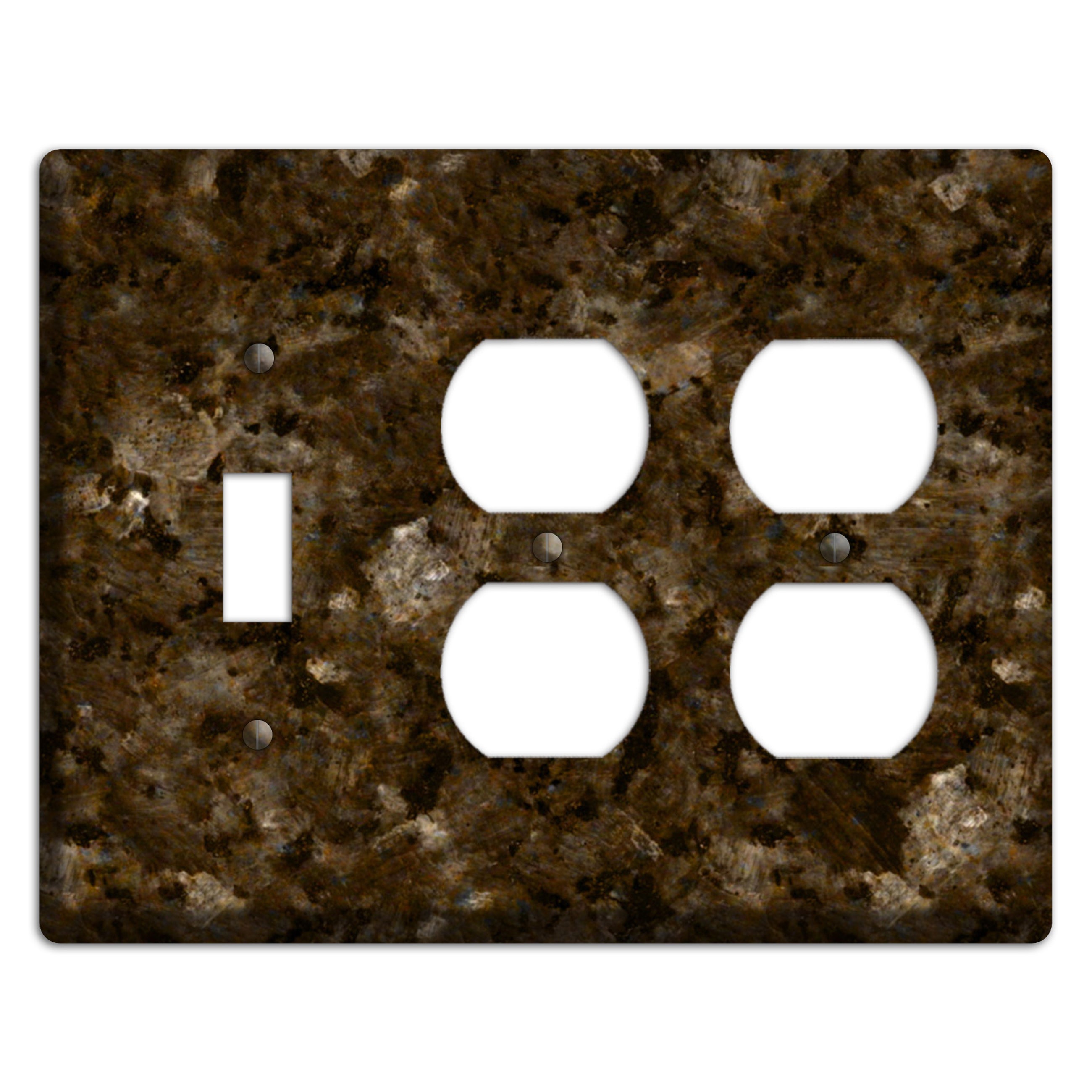 Tropical Brown Granite Toggle / 2 Duplex Wallplate