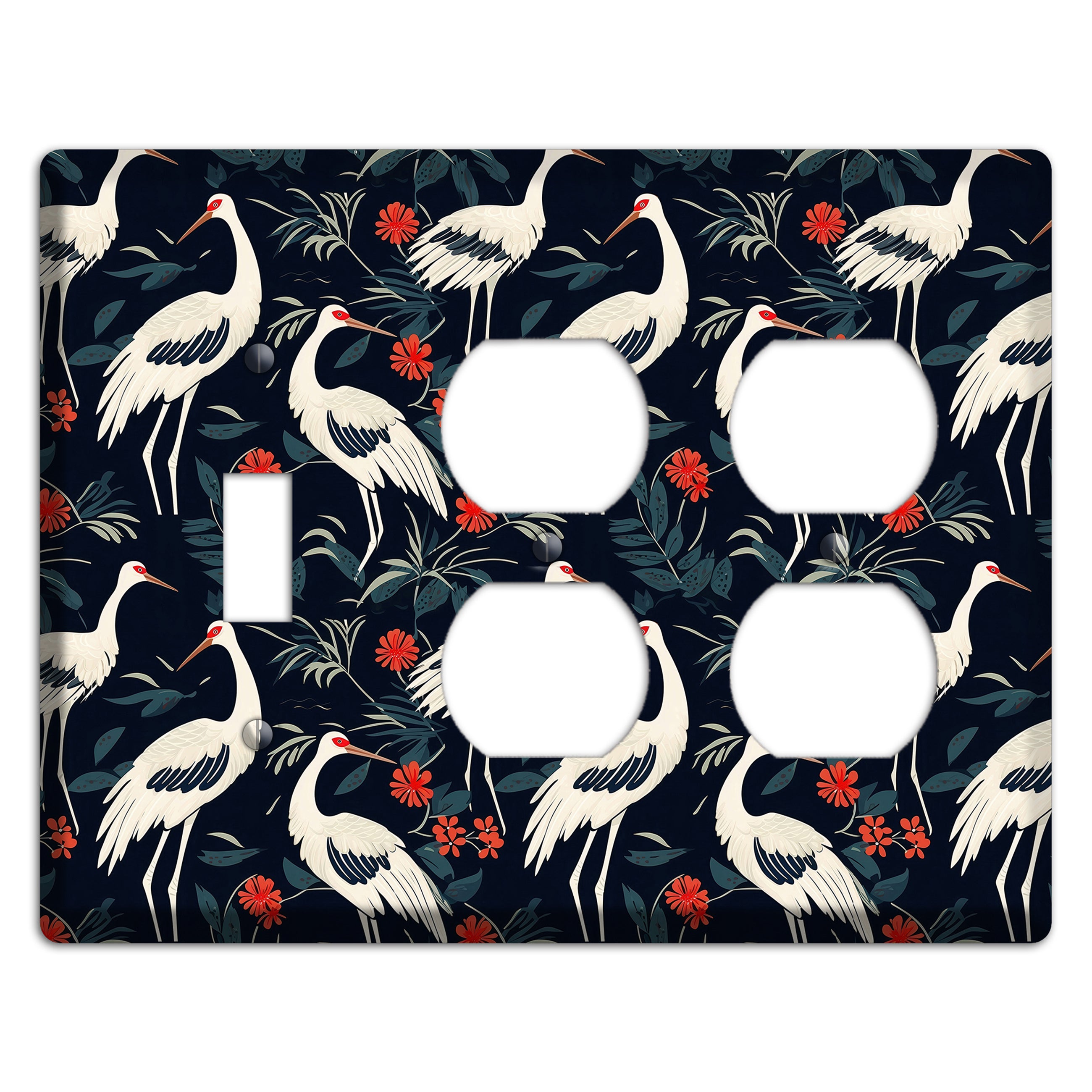 Midnight Plume Garden Toggle / 2 Duplex Wallplate