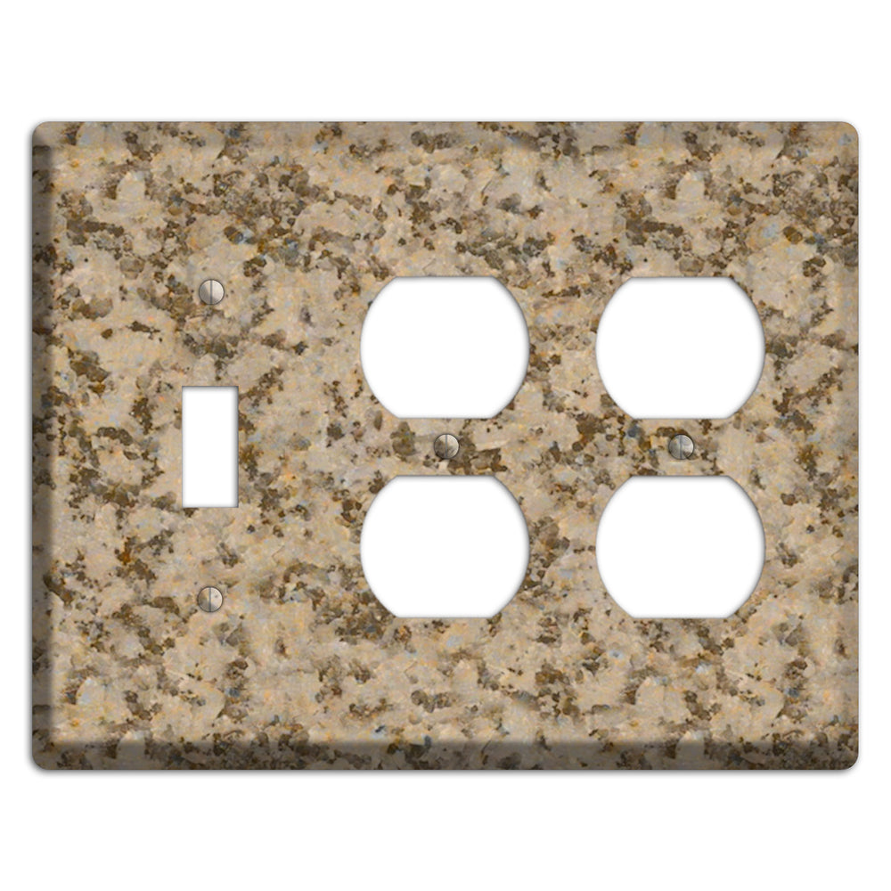 Giallo Santa Cecilia Granite Toggle / 2 Duplex Wallplate