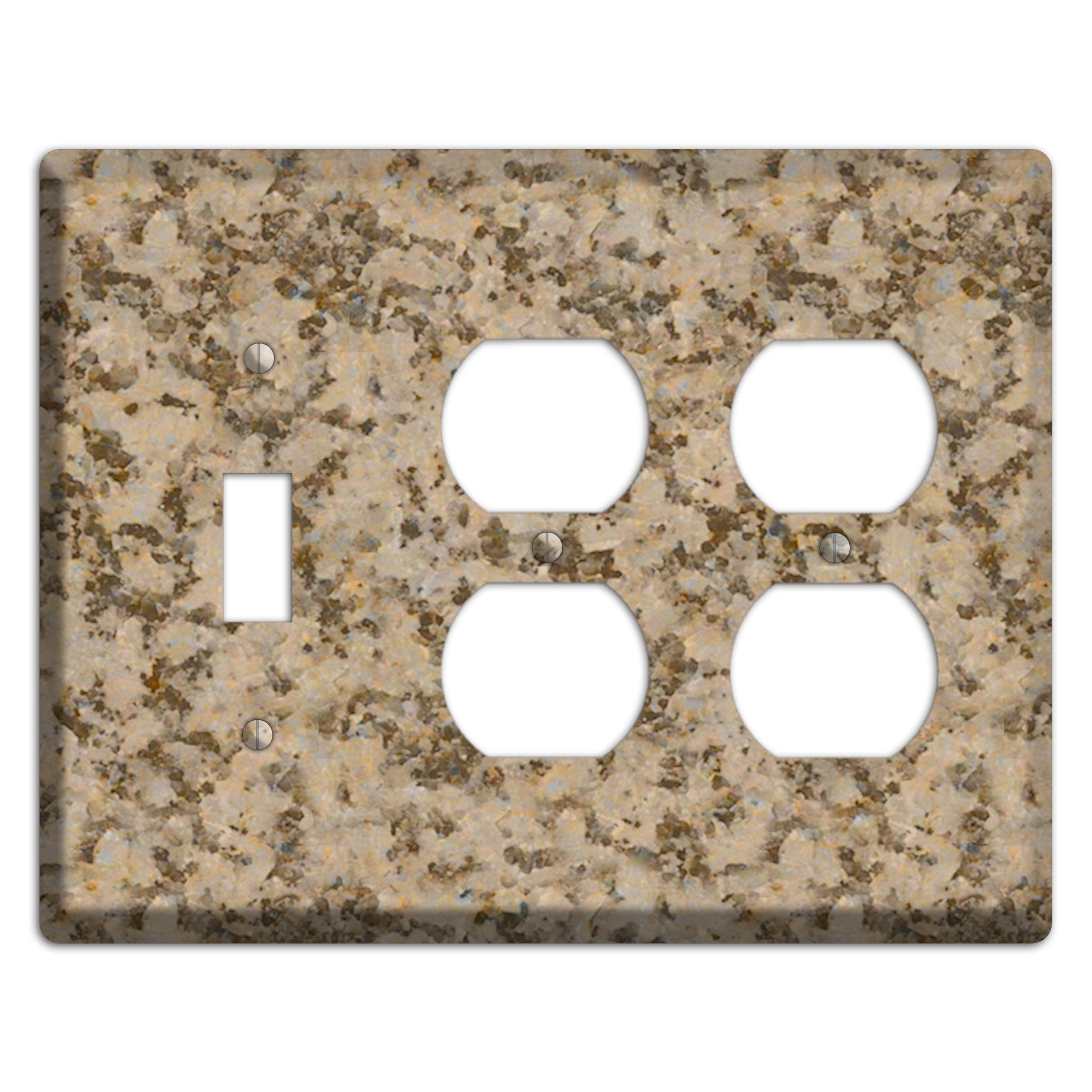 Giallo Santa Cecilia Granite Toggle / 2 Duplex Wallplate