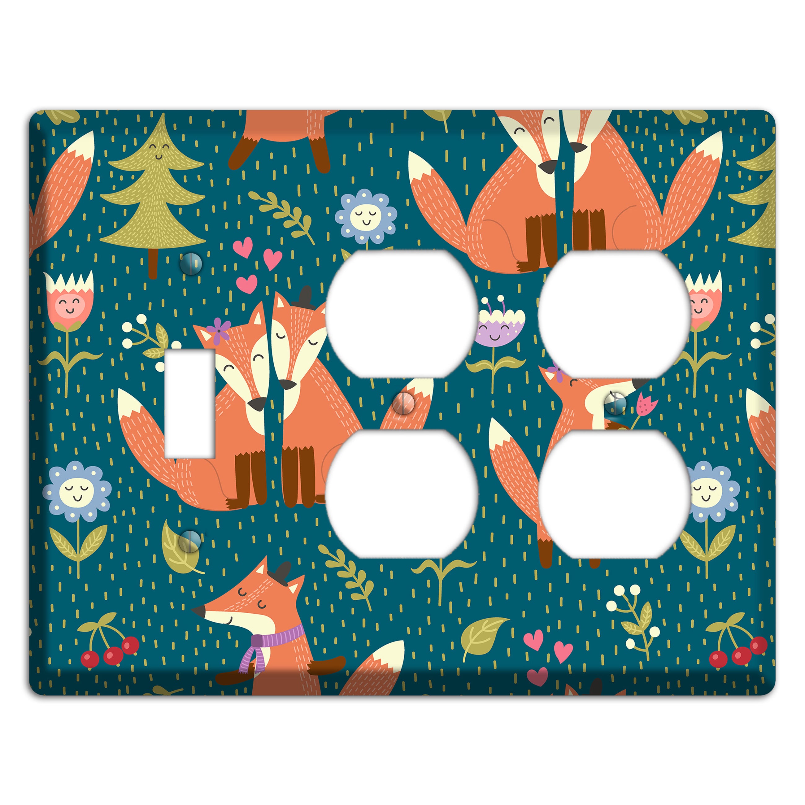 Fox Garden Love Toggle / 2 Duplex Wallplate
