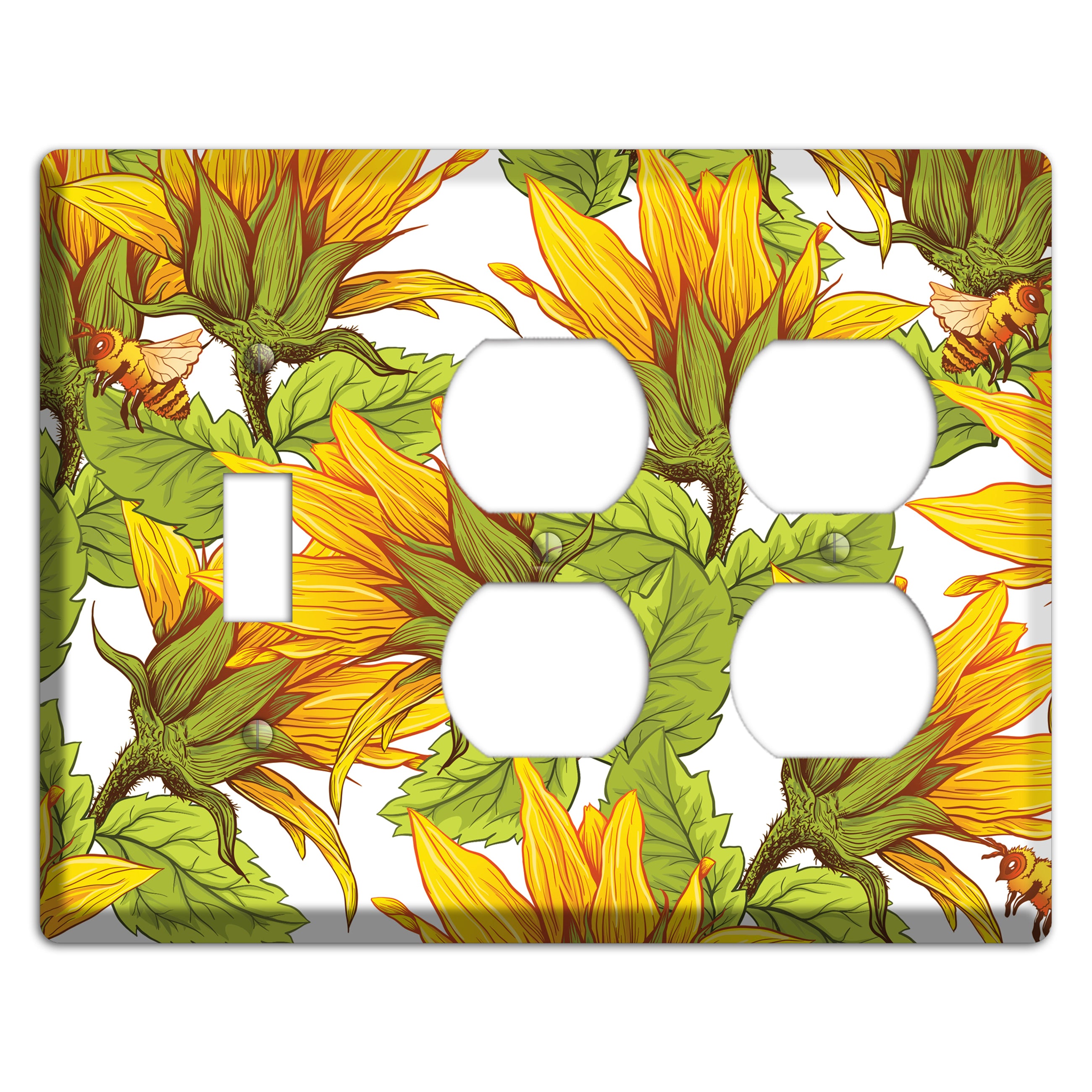 Pollen & Wings Toggle / 2 Duplex Wallplate