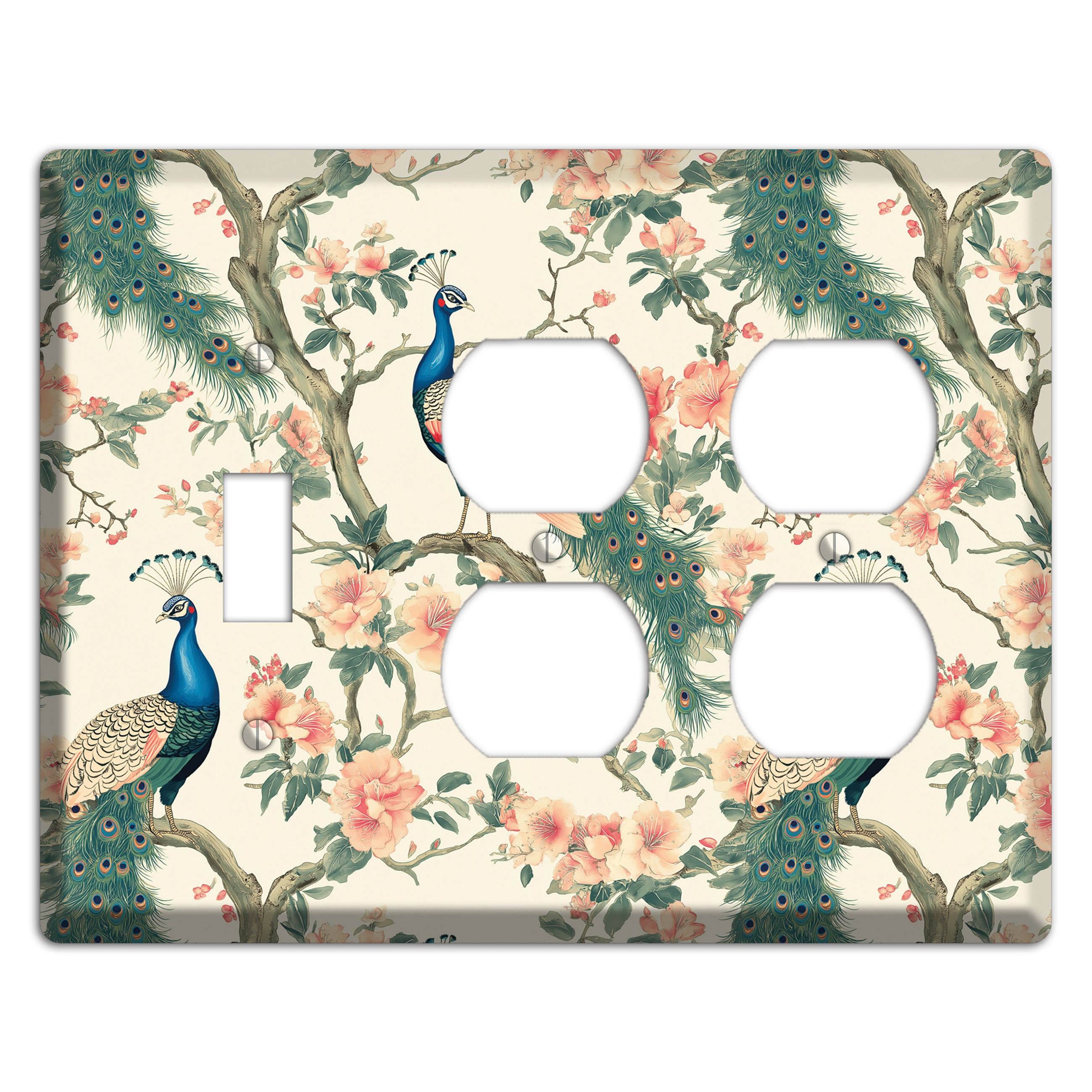 Imperial Plumage Garden Toggle / 2 Duplex Wallplate