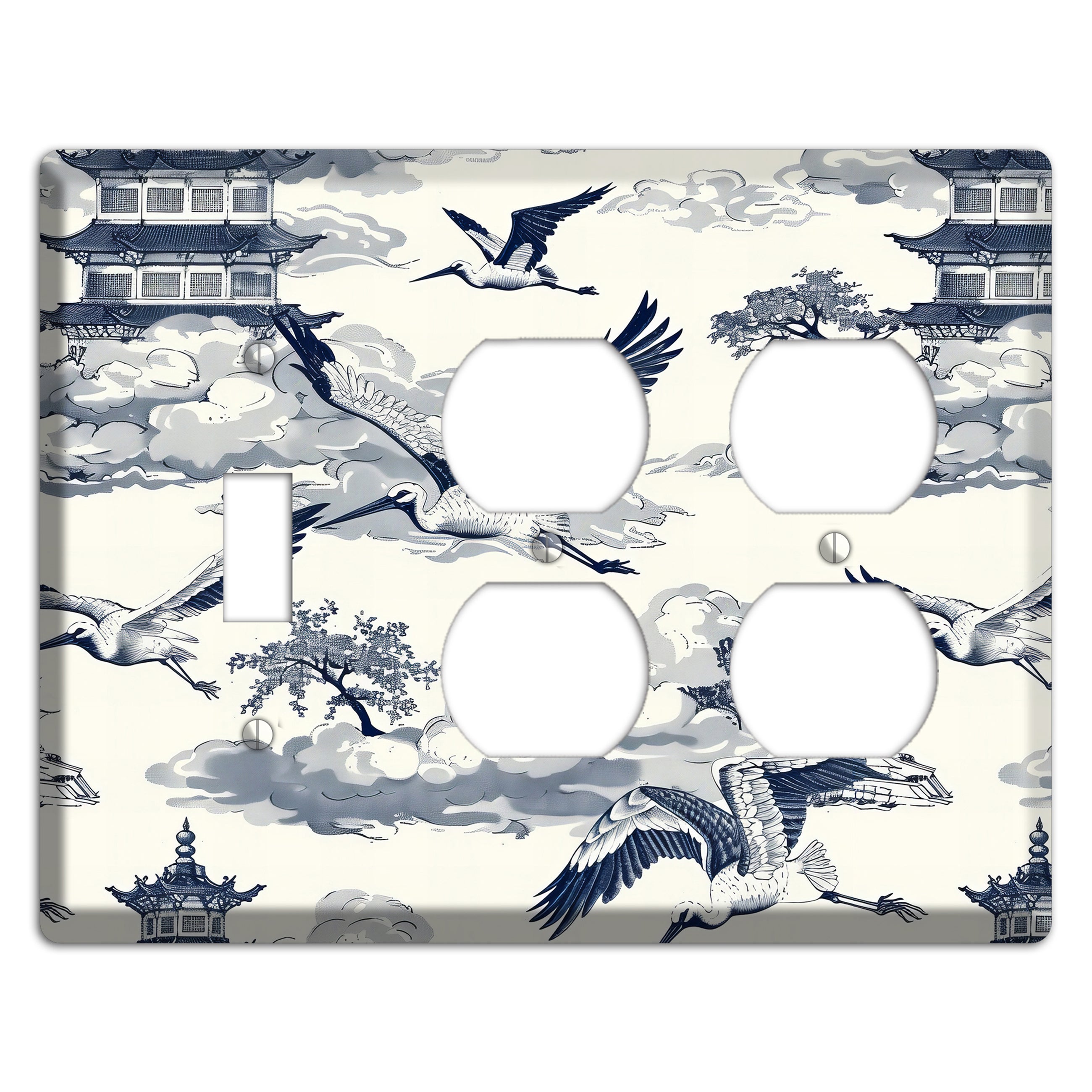 Crane Sky Toile Toggle / 2 Duplex Wallplate